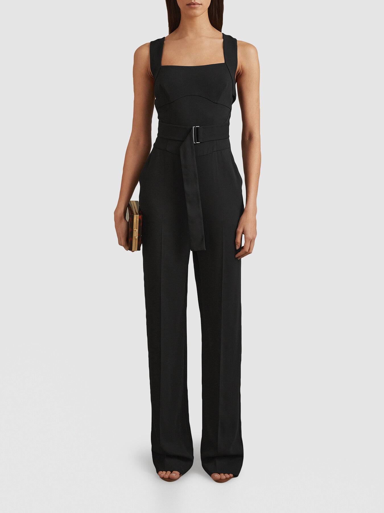 Kim Cross-Back Belted Jumpsuit