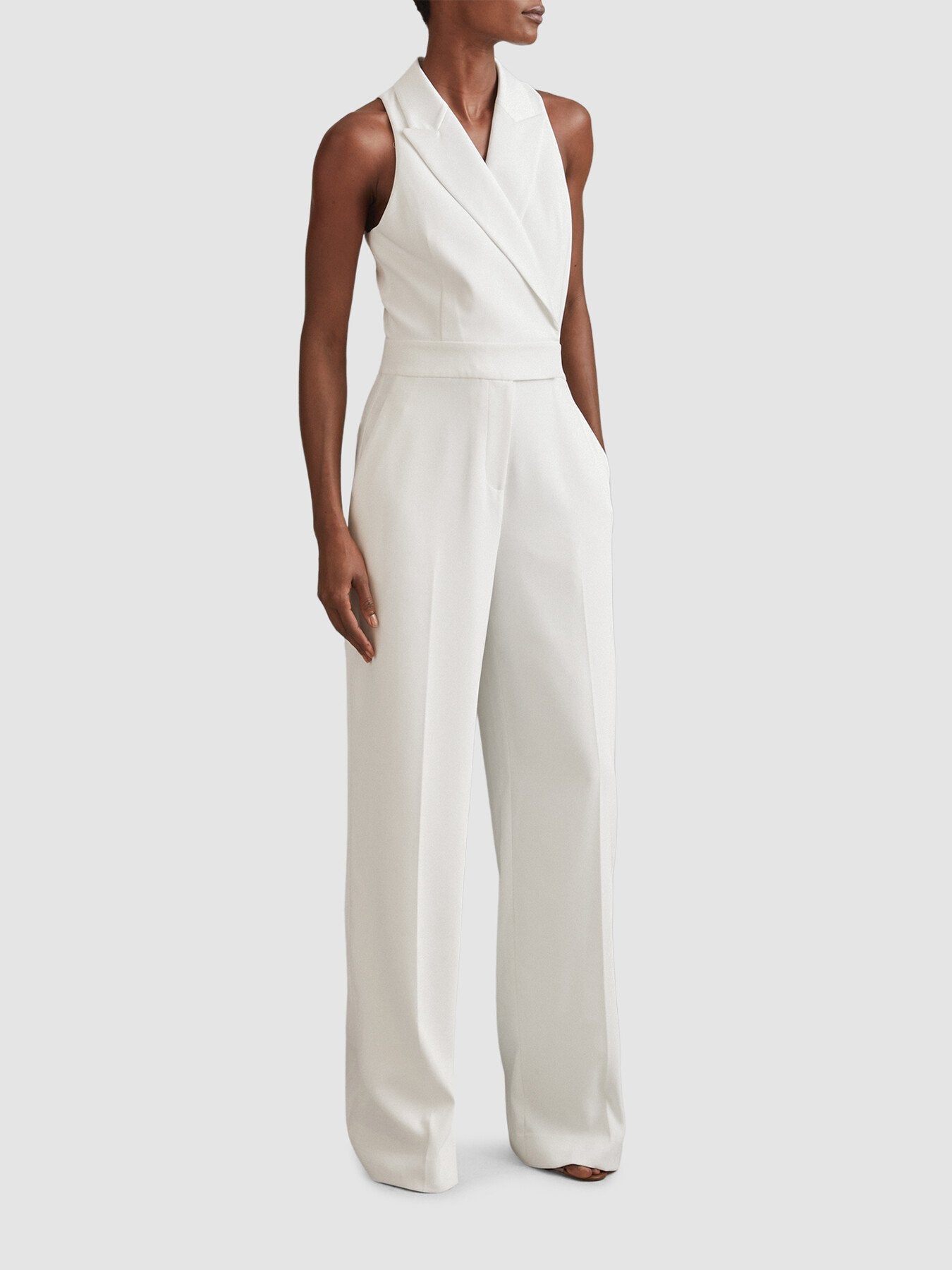 Lainey Double Breasted Satin Tux Jumpsuit