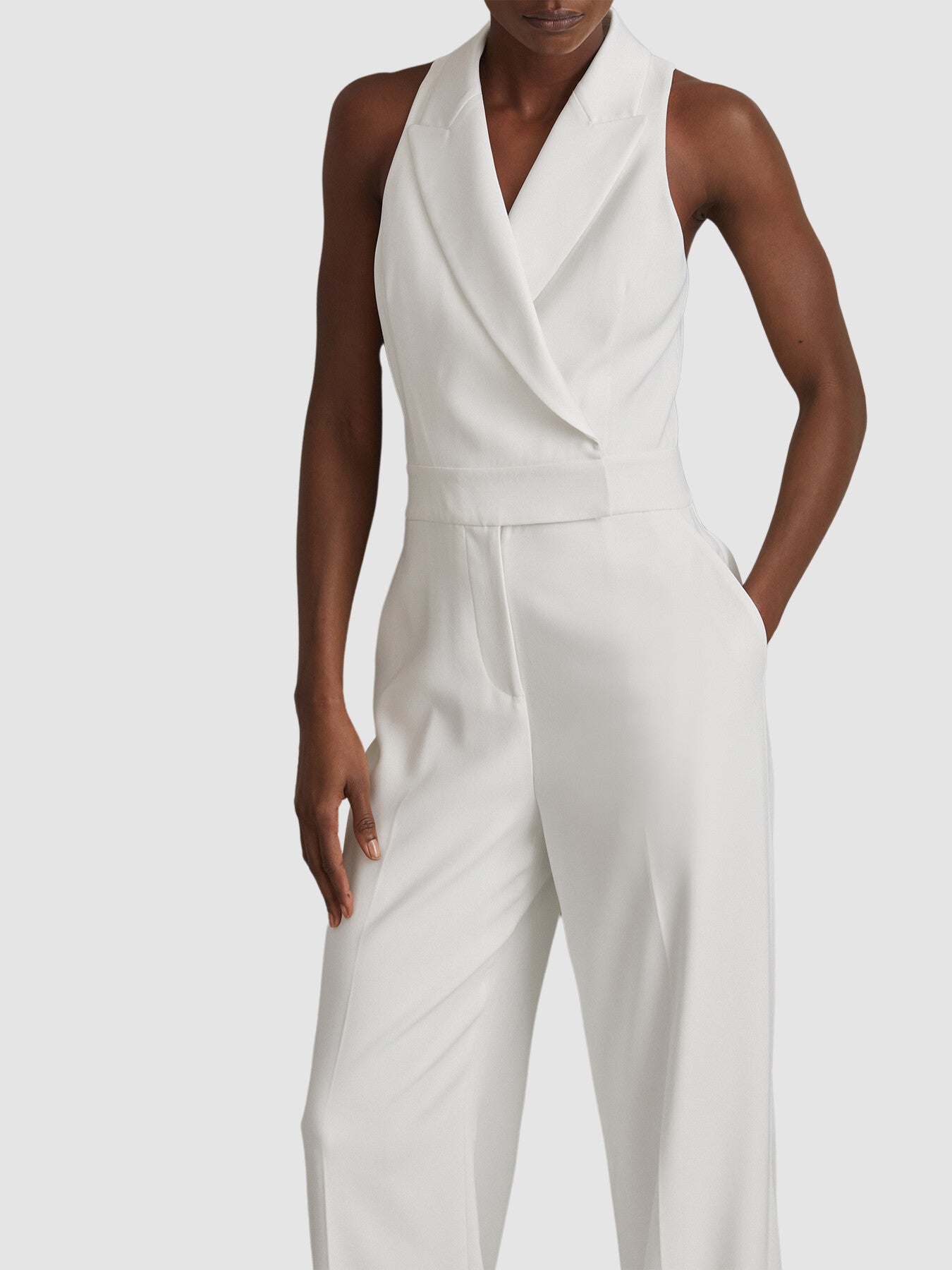 Lainey Double Breasted Satin Tux Jumpsuit