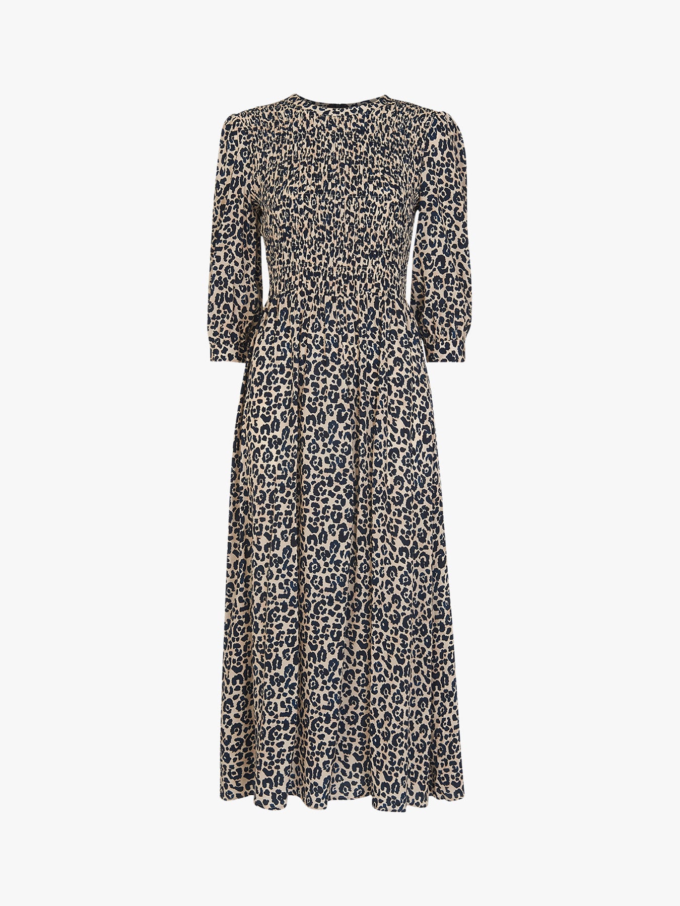 Cheetah Print Shirred Dress