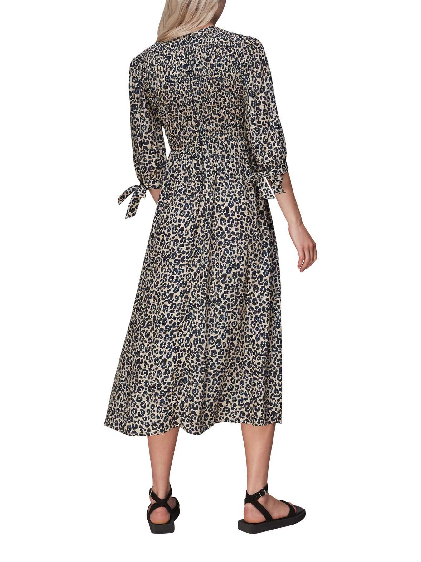 Cheetah Print Shirred Dress