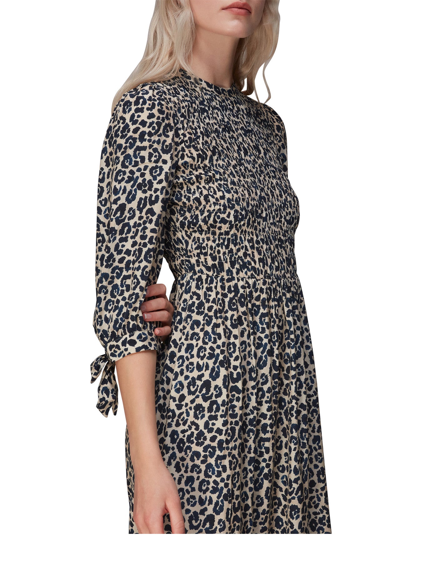 Cheetah Print Shirred Dress