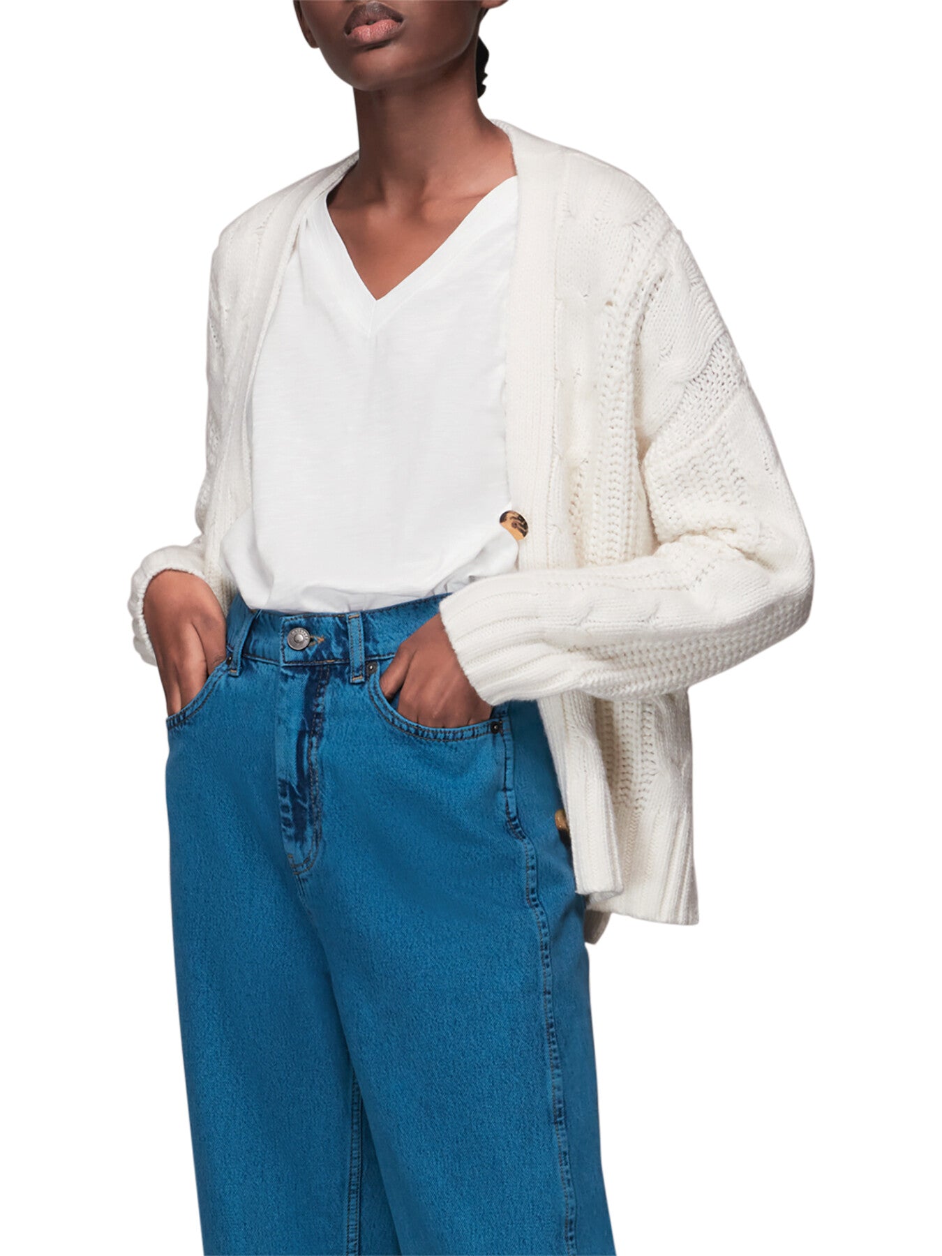 Willa V Neck Cap Sleeve Tee