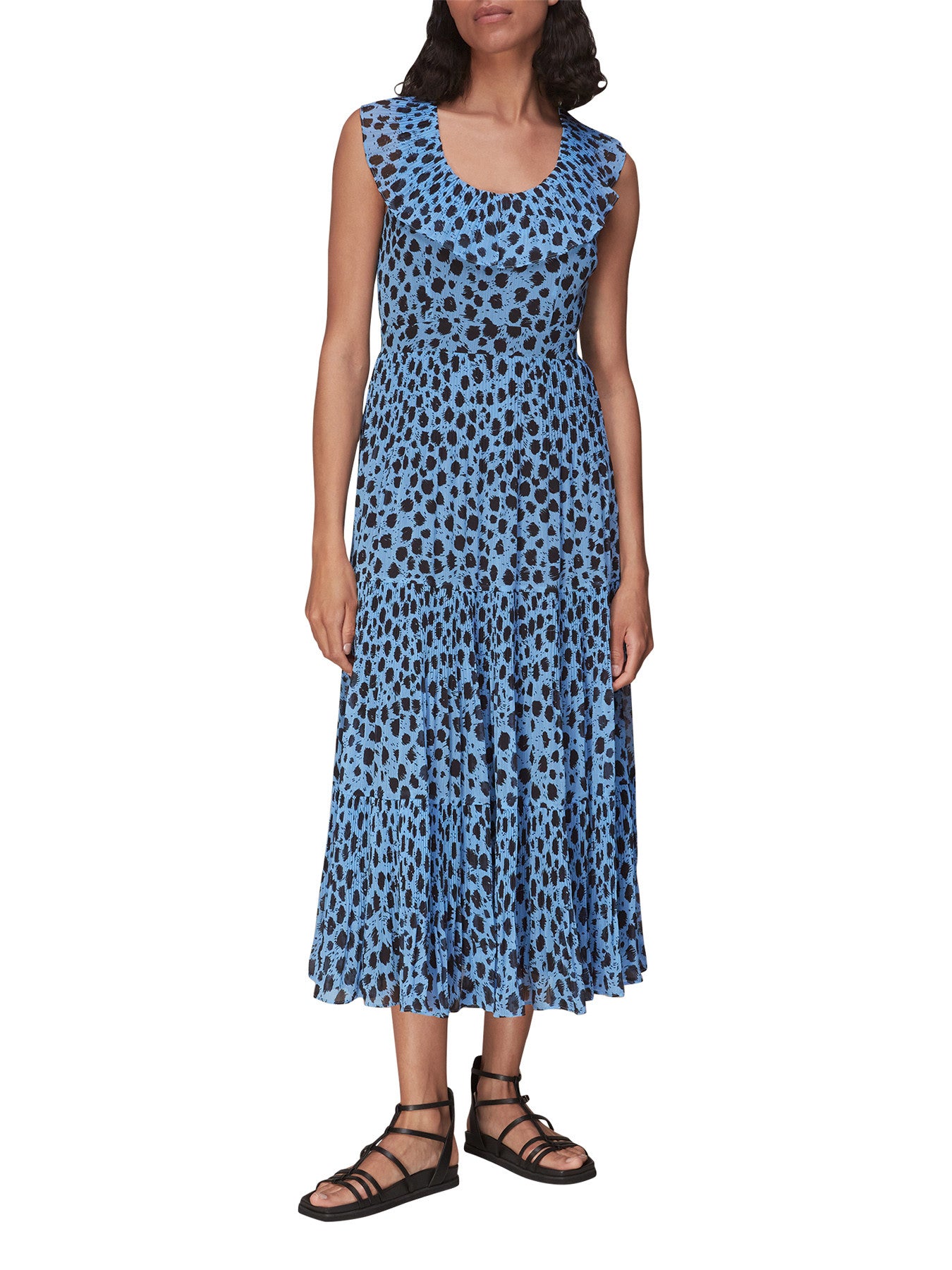 Brushed Dalmatian Plisse Dress