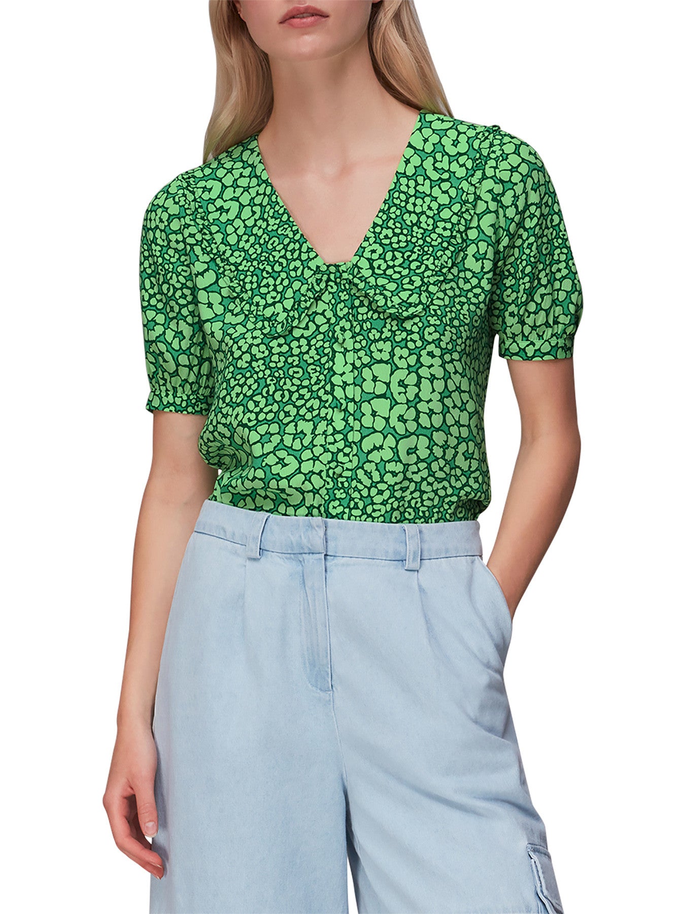Leopard Petals Collar Top