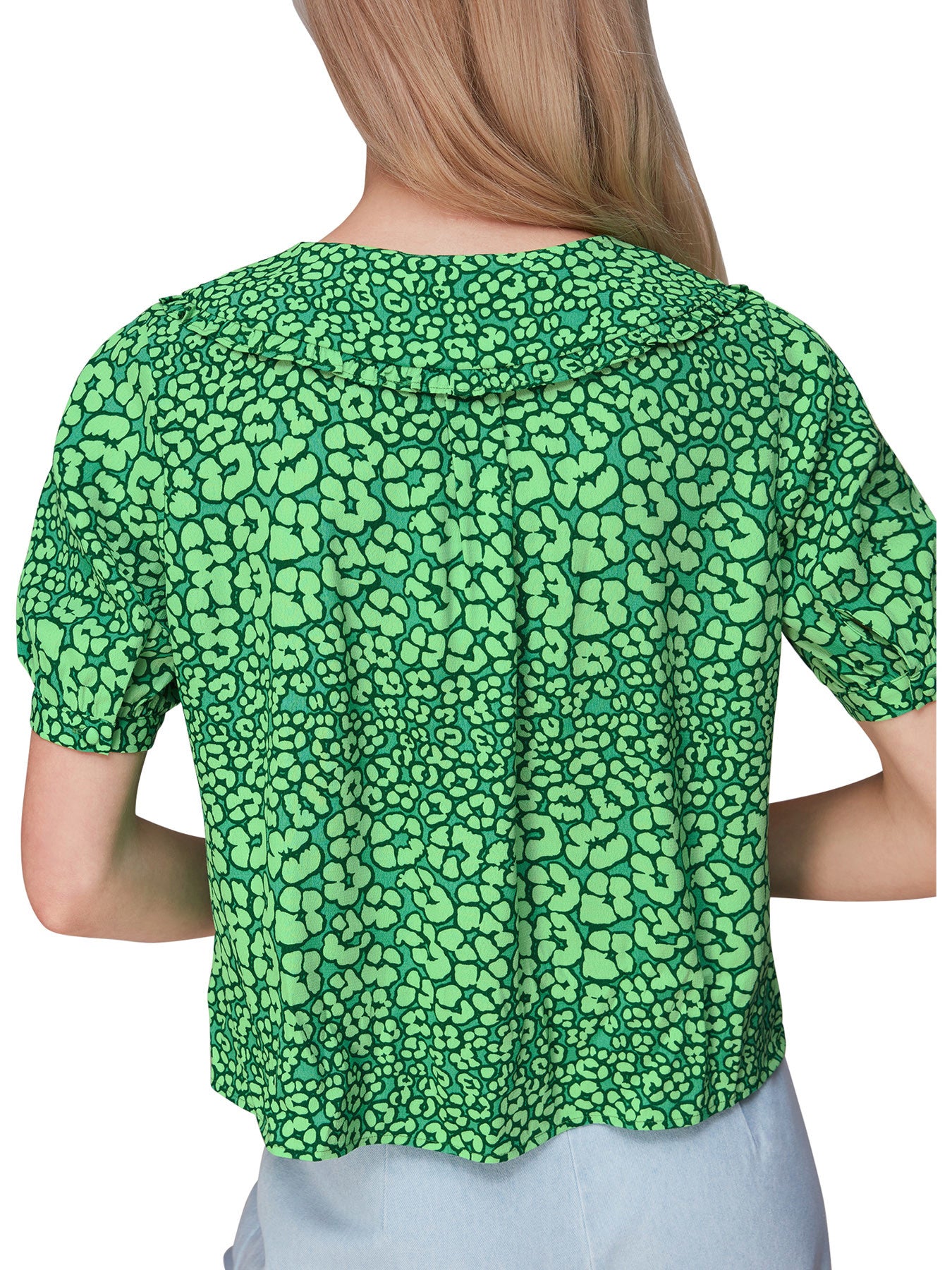 Leopard Petals Collar Top