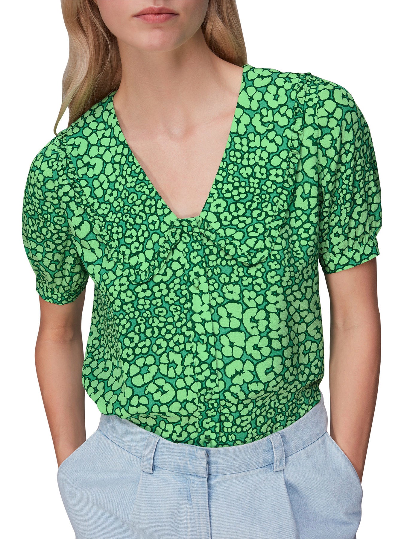 Leopard Petals Collar Top