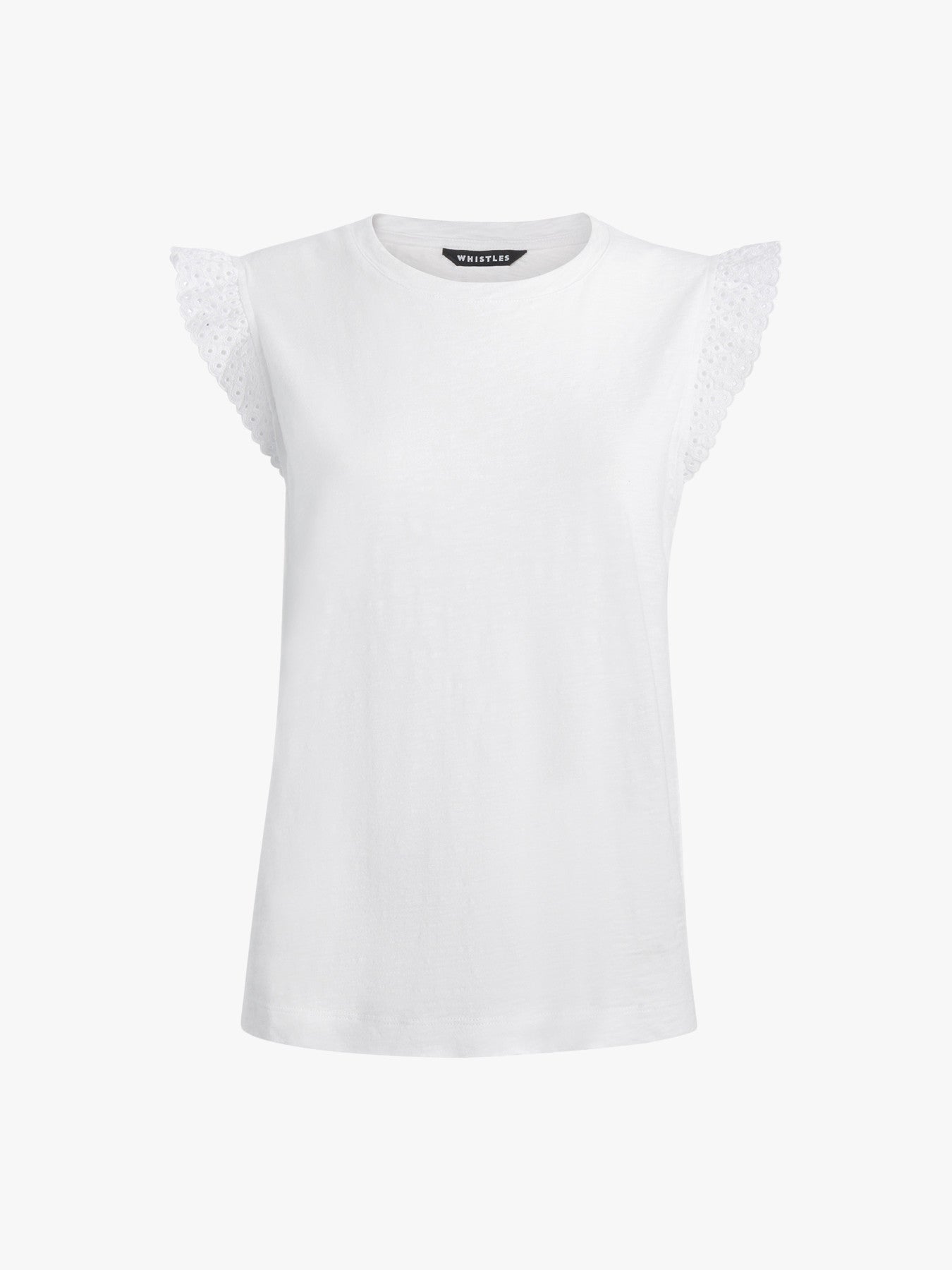 Broderie Frill Sleeve Tee