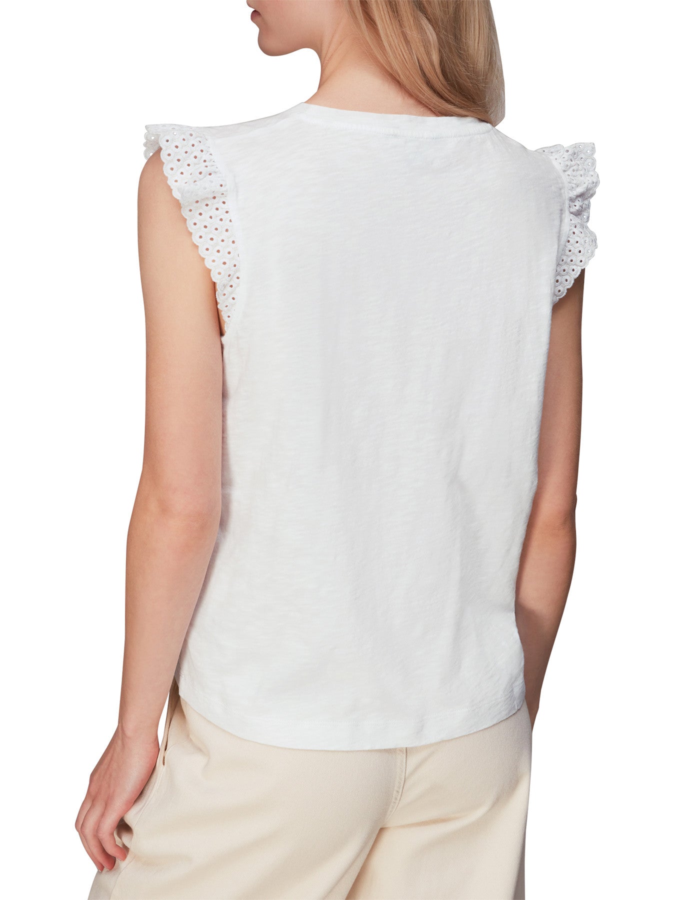 Broderie Frill Sleeve Tee