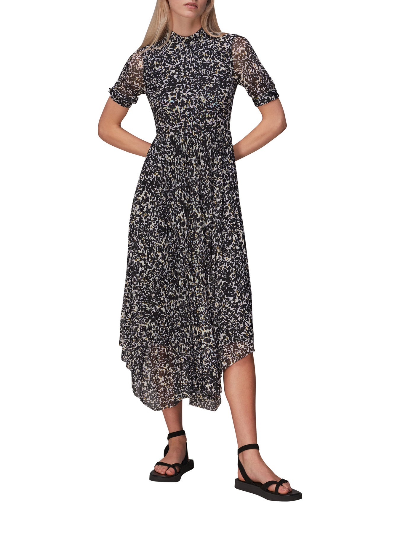 Smudge Cheetah Mesh Dress
