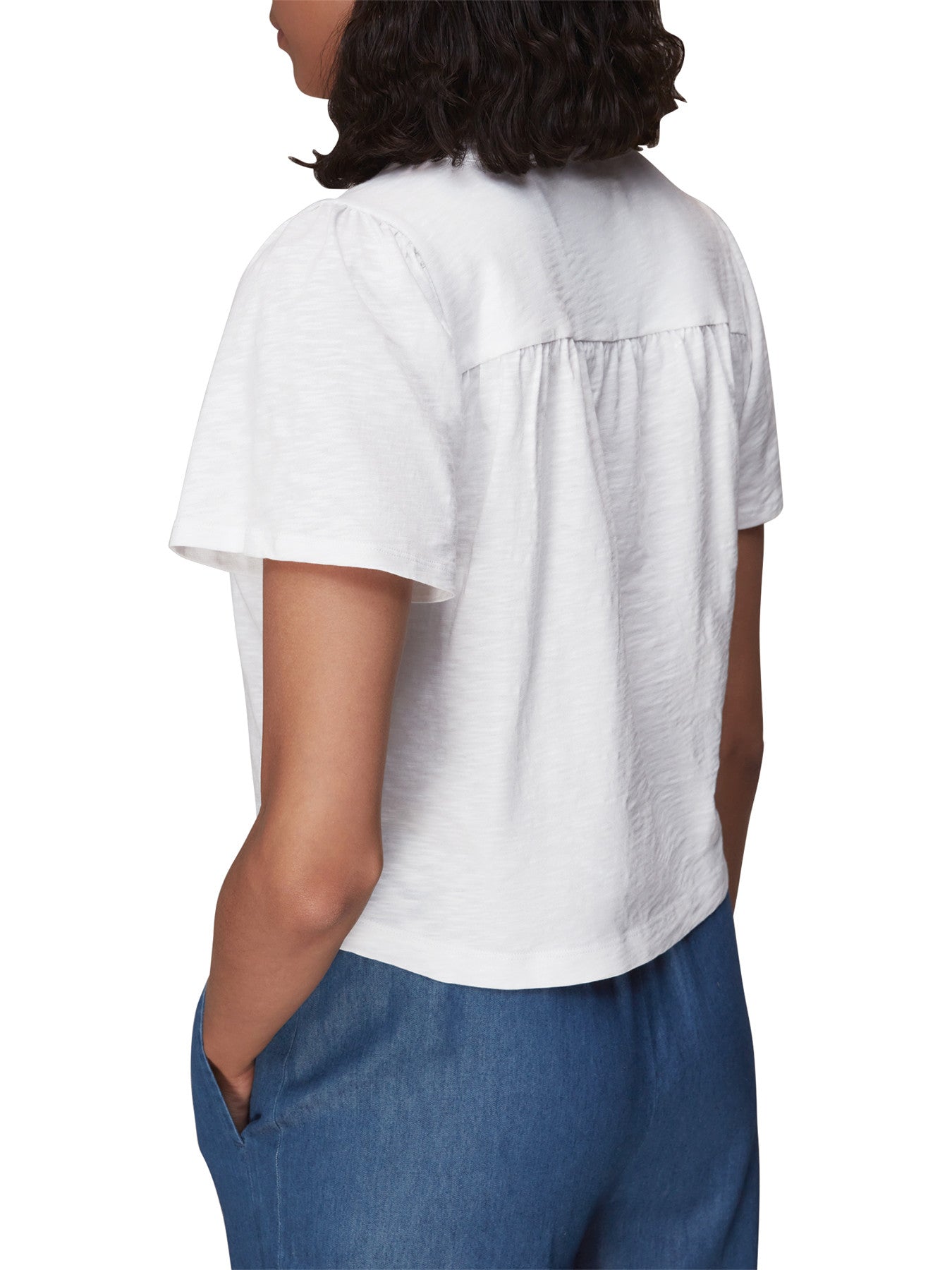 Maeve V Neck Button Front Tee