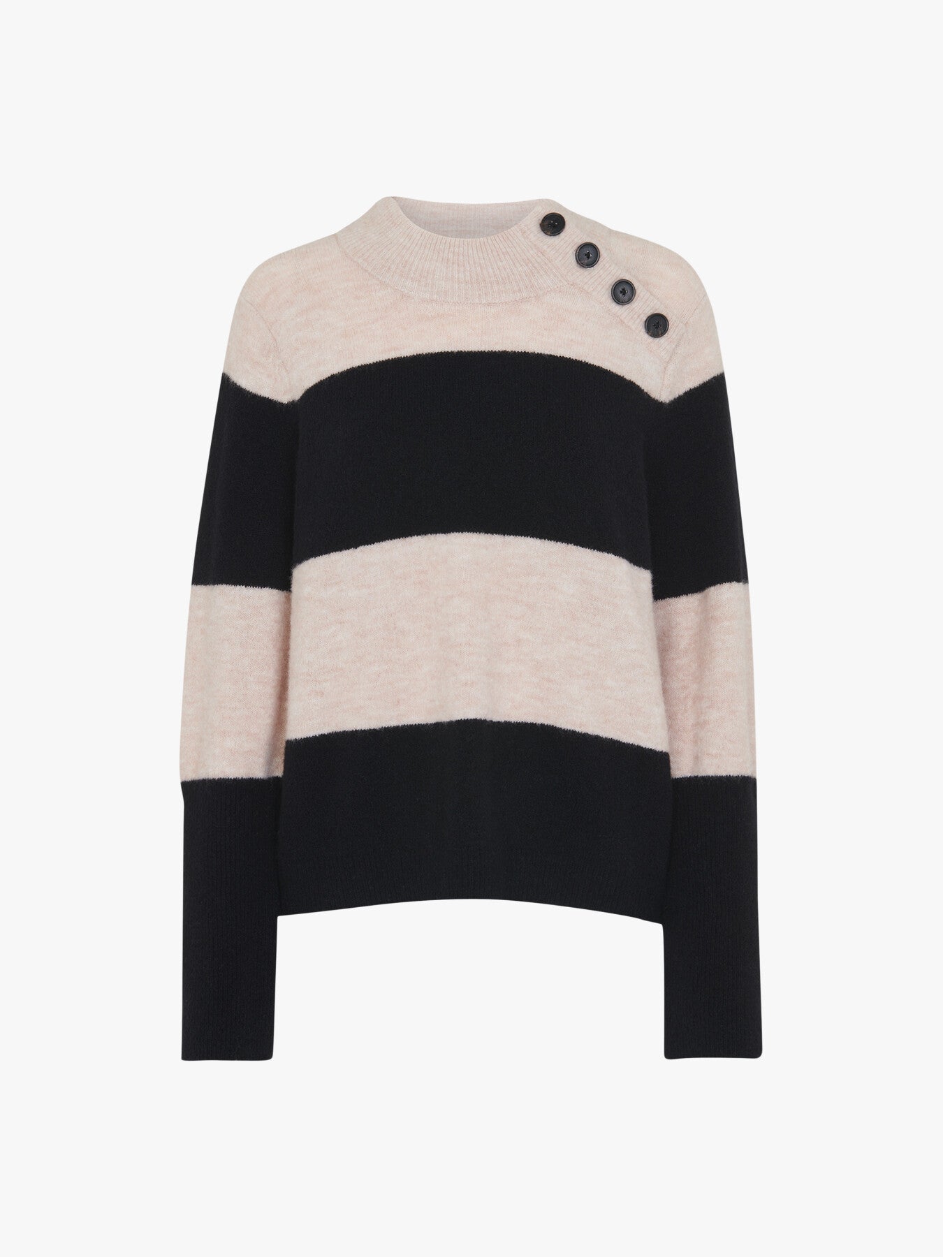 Stripe Button Neck Jumper