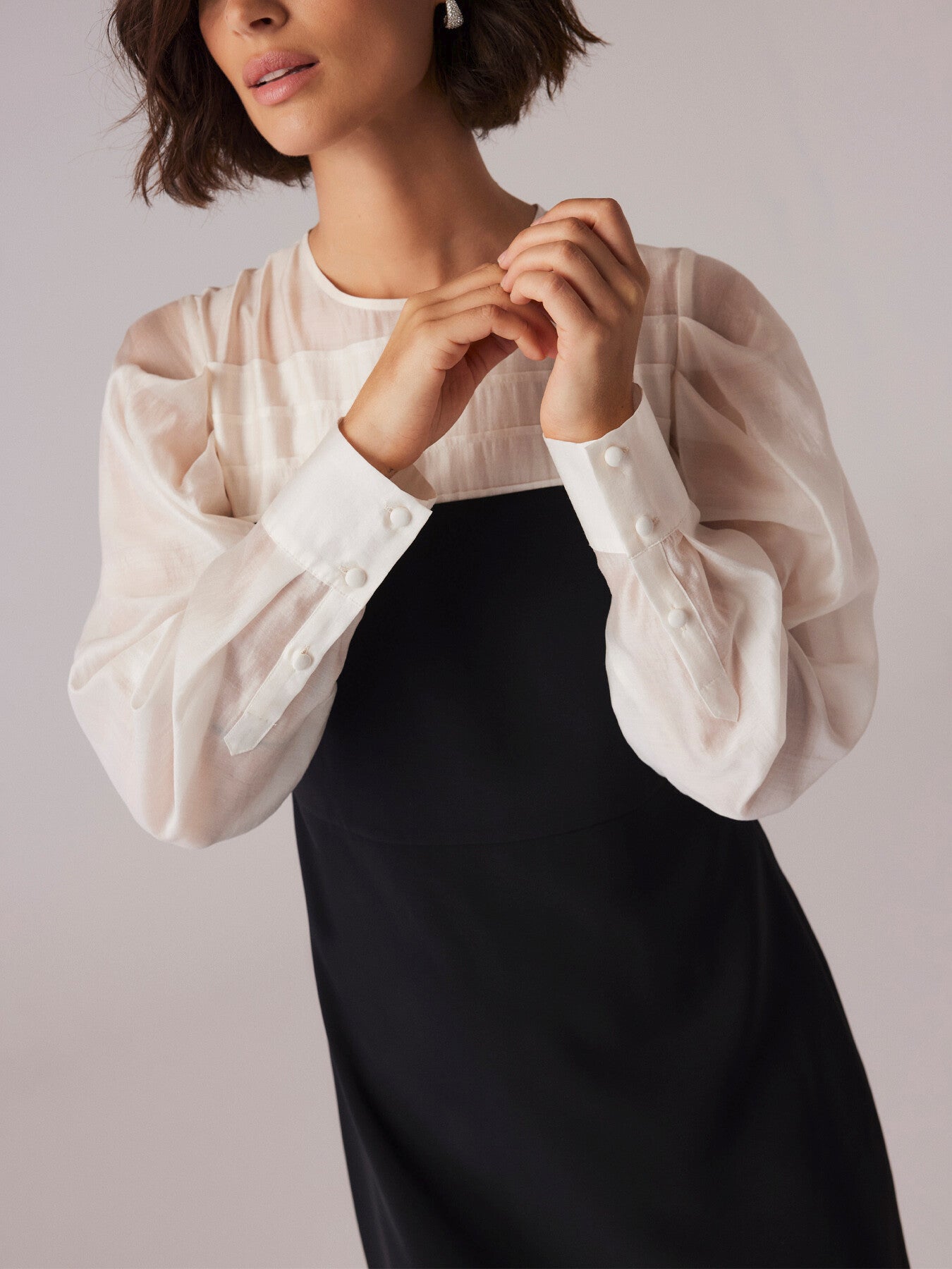 Long Sleeve Contrast Mini Dress