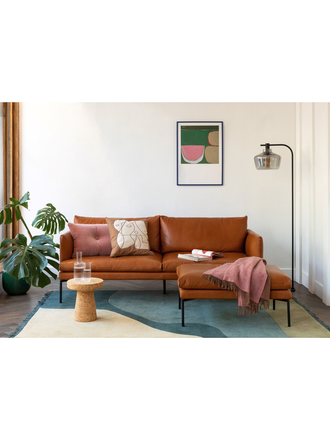 Matera Ottoman Daino Leather Treacle