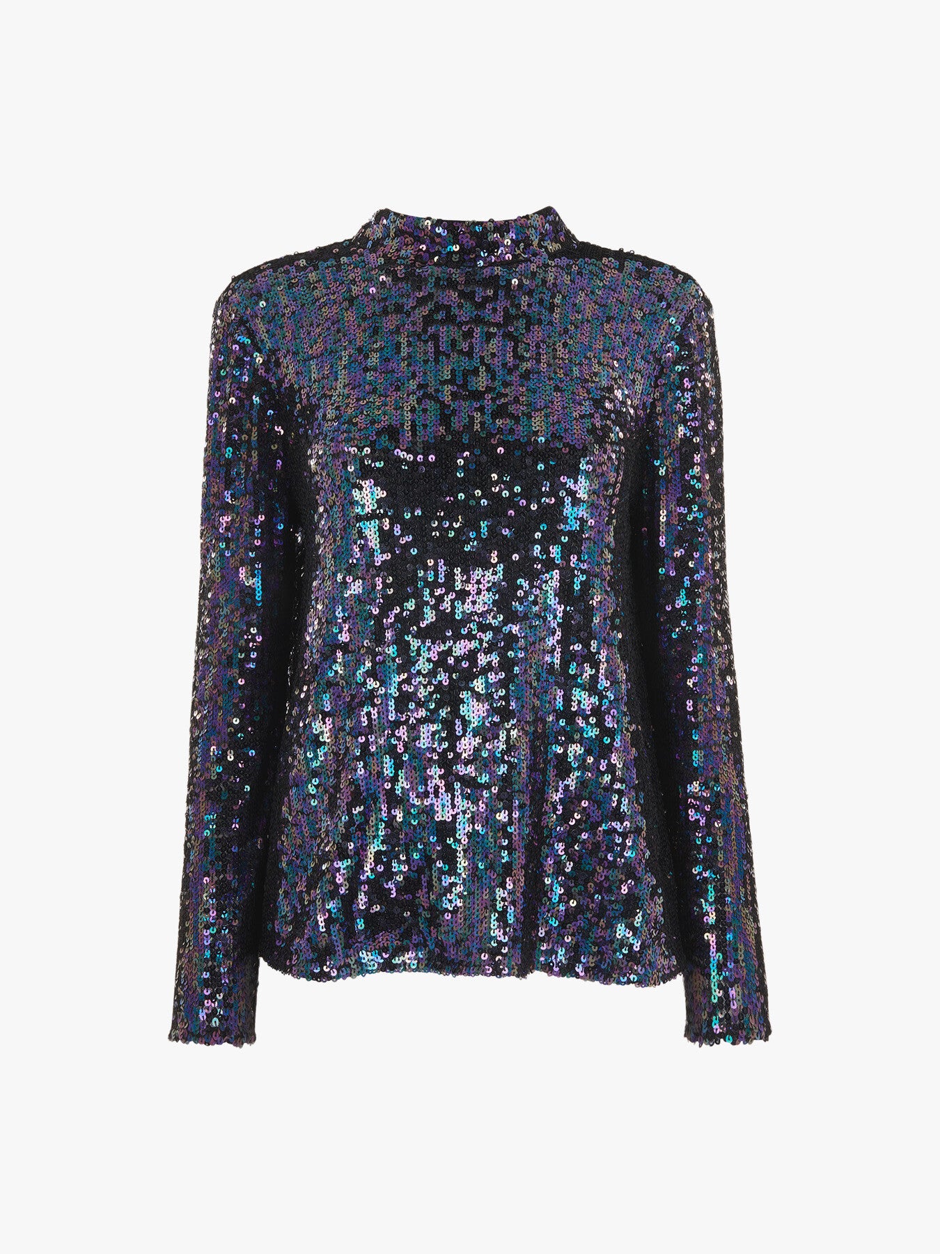 High Neck Sequin Top
