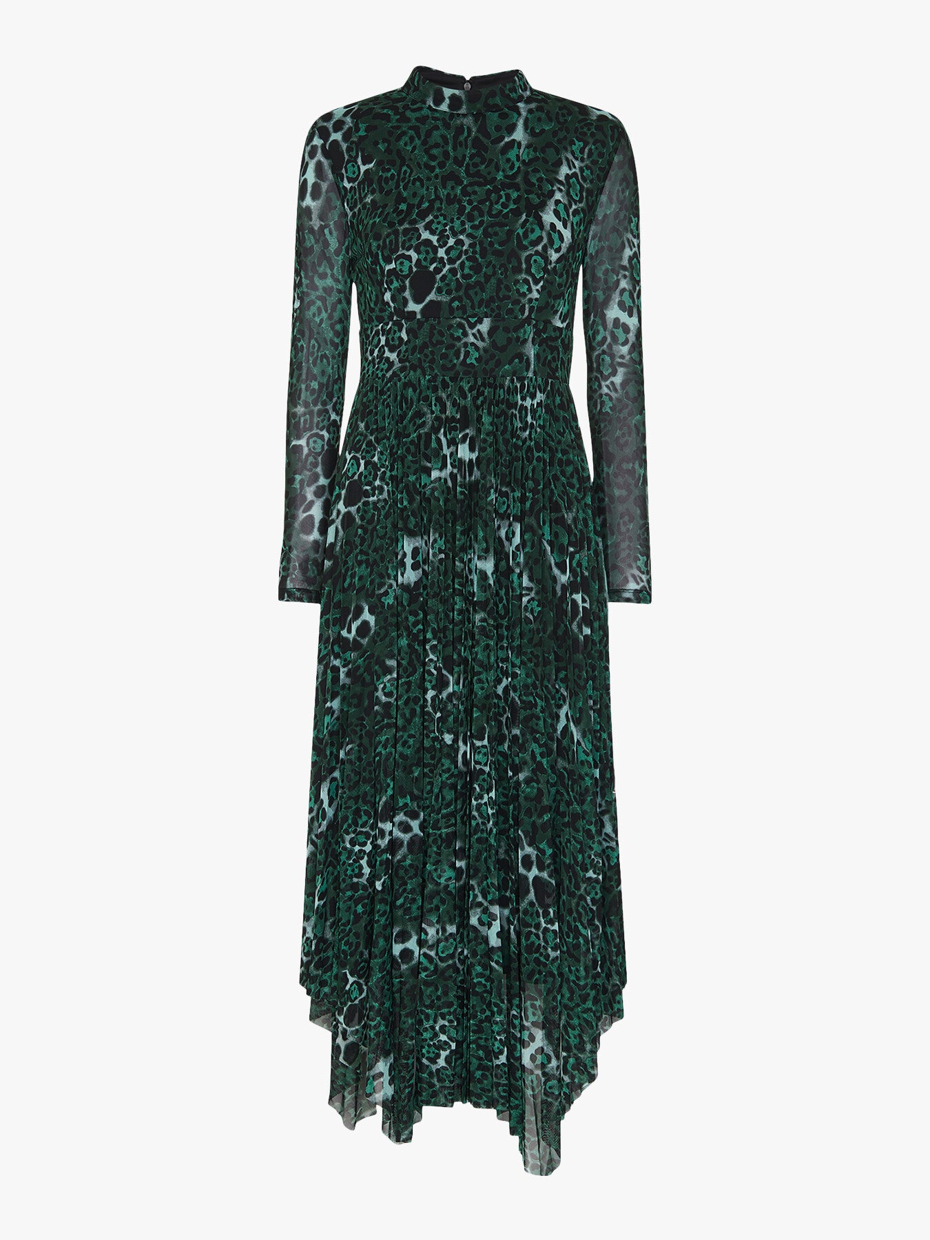 Night Cat Pleated Mesh Dress