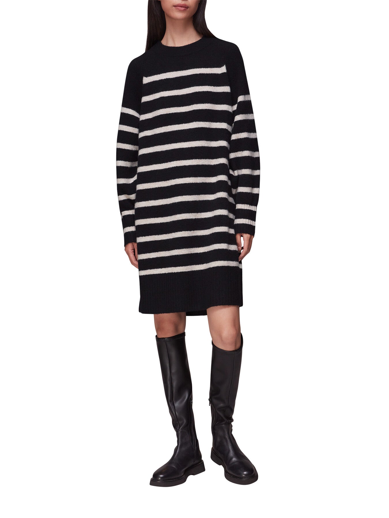 Stripe Crew Neck Knit Dress