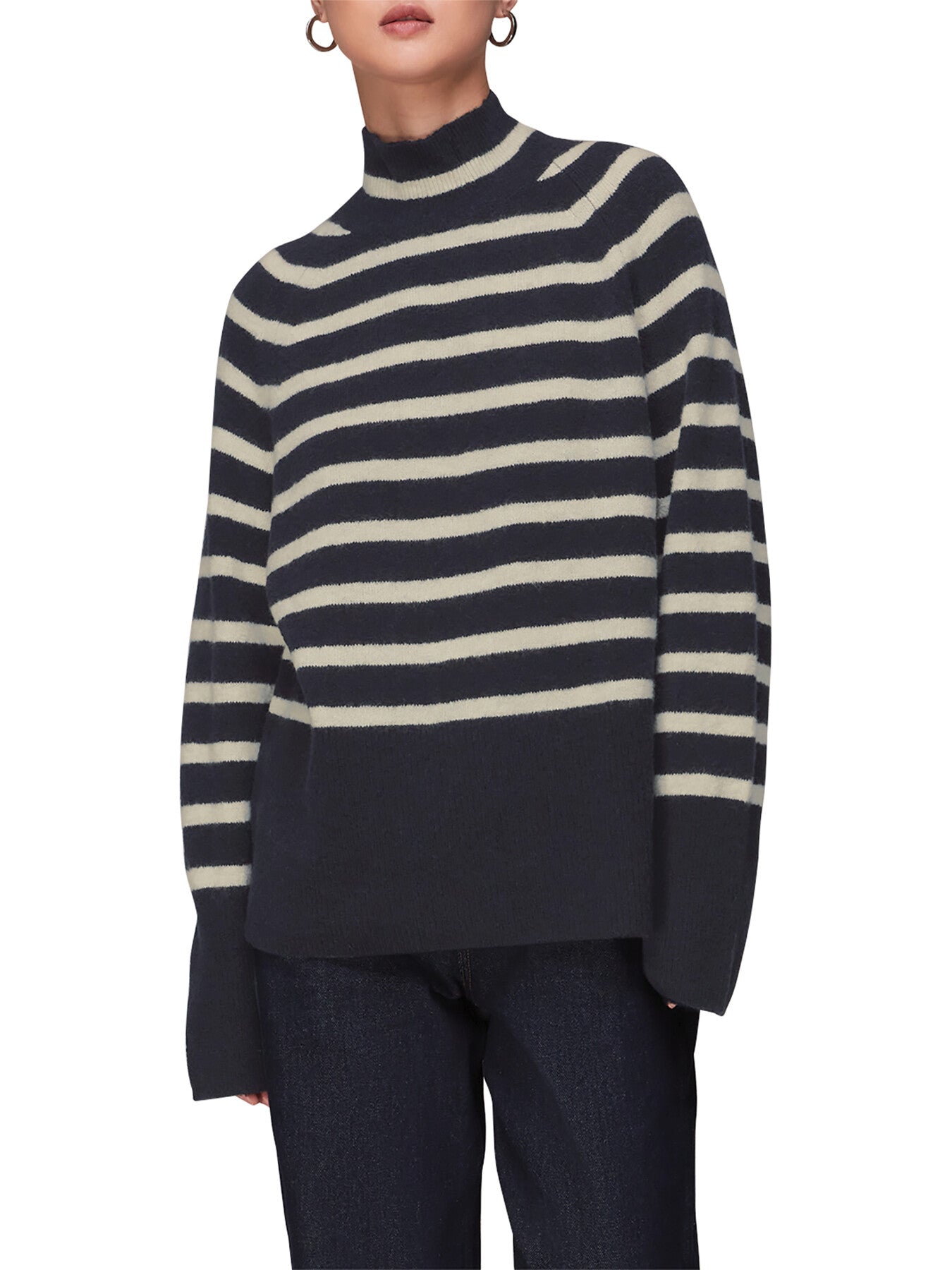 Stripe Funnel Neck Jumper