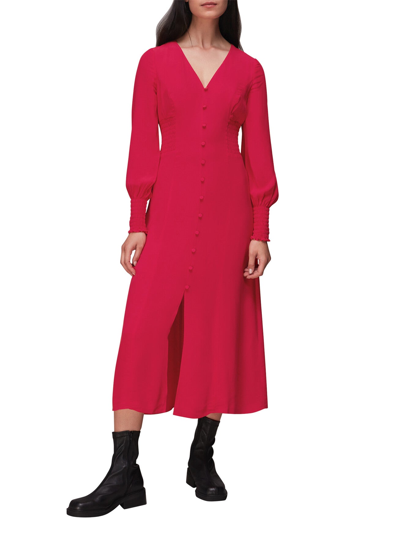 Ilana Shirred Midi Dress