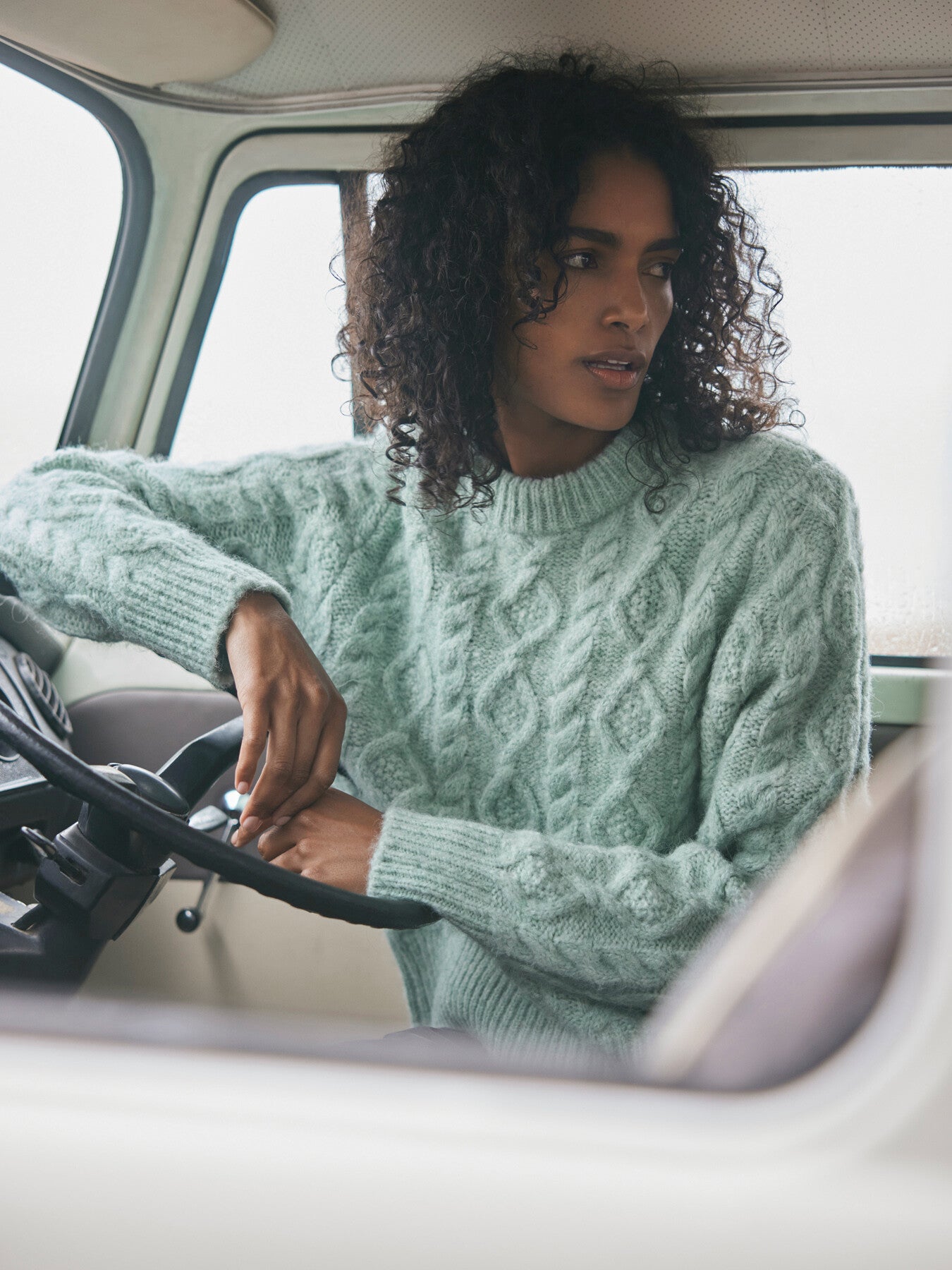 Green Cable Knit Jumper