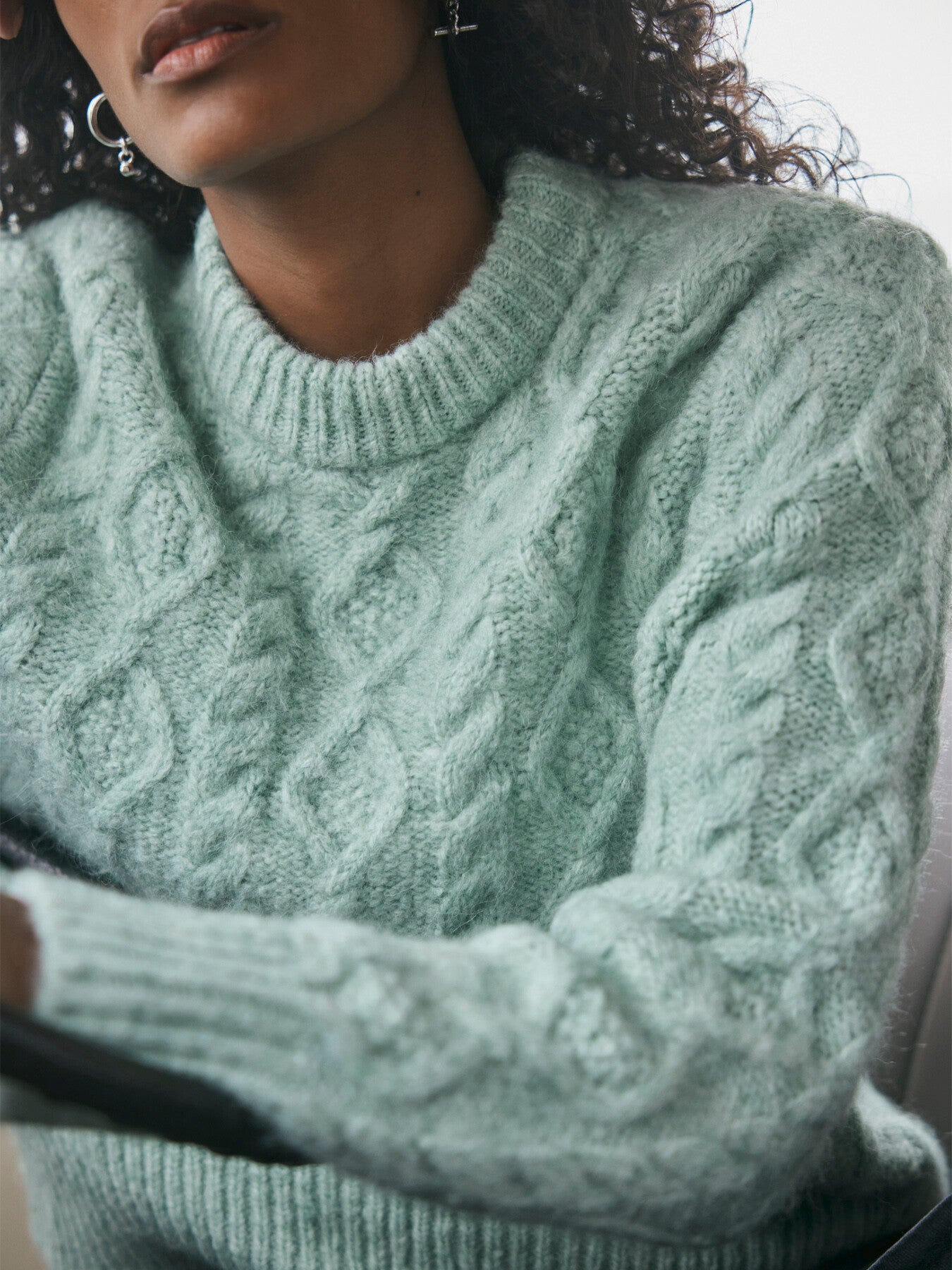 Green Cable Knit Jumper
