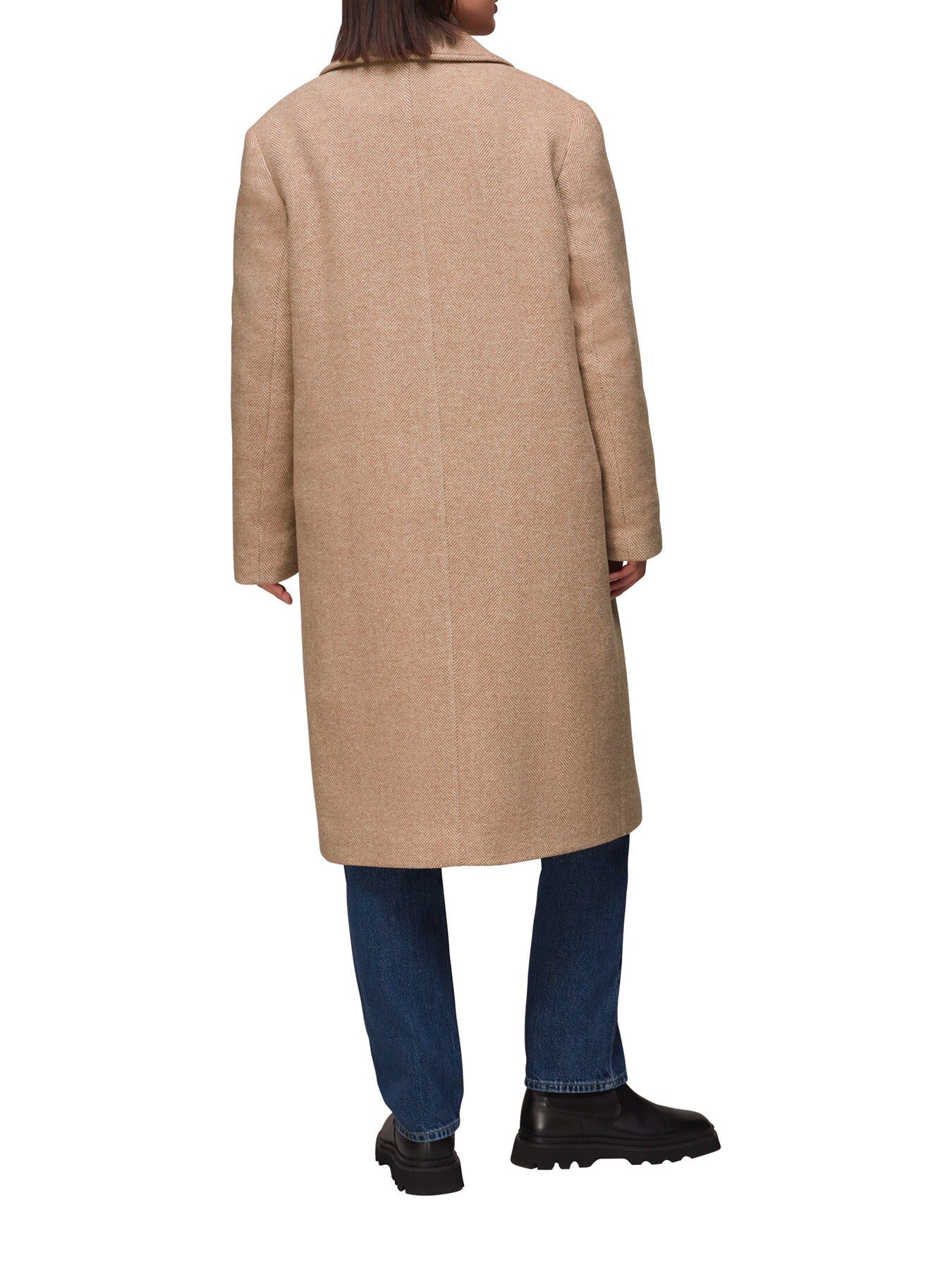 Herringbone Smart Wool Coat