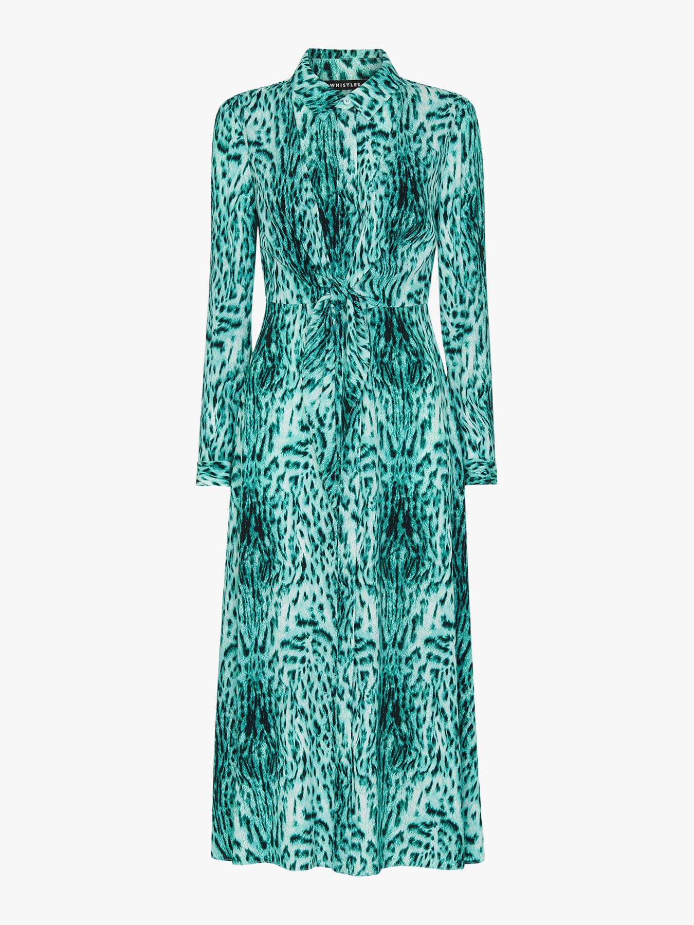 Brushed Leopard Tie Midi Dress