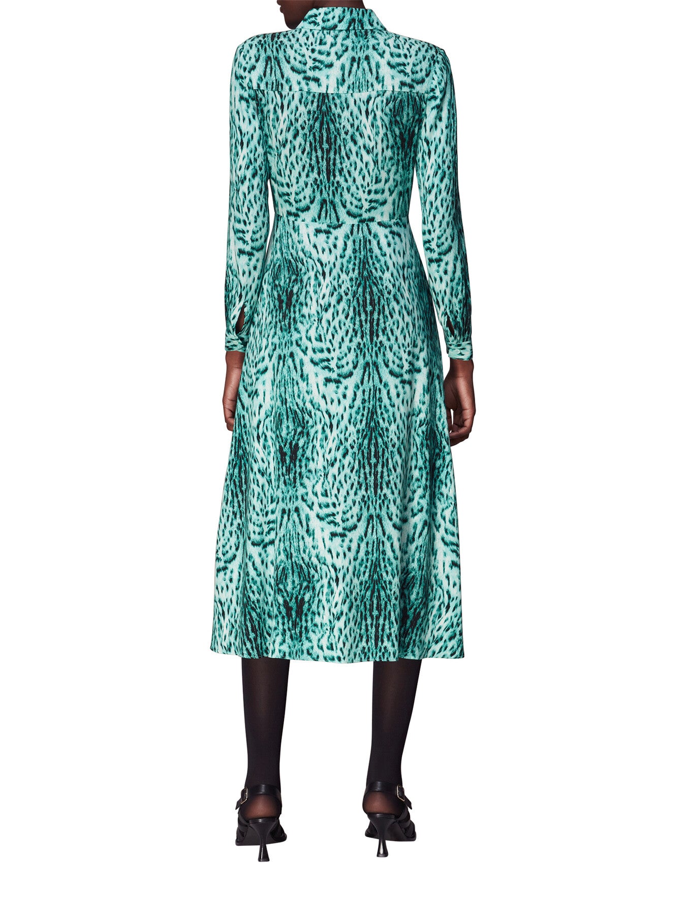 Brushed Leopard Tie Midi Dress