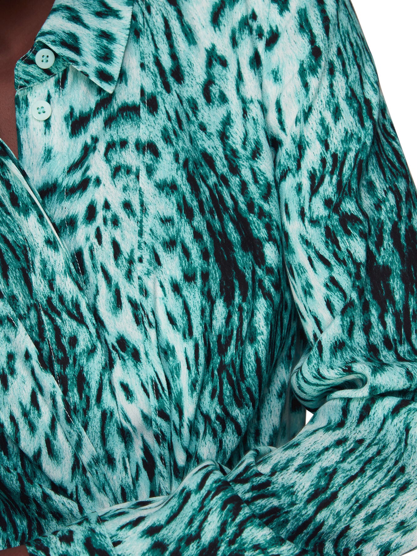 Brushed Leopard Tie Midi Dress