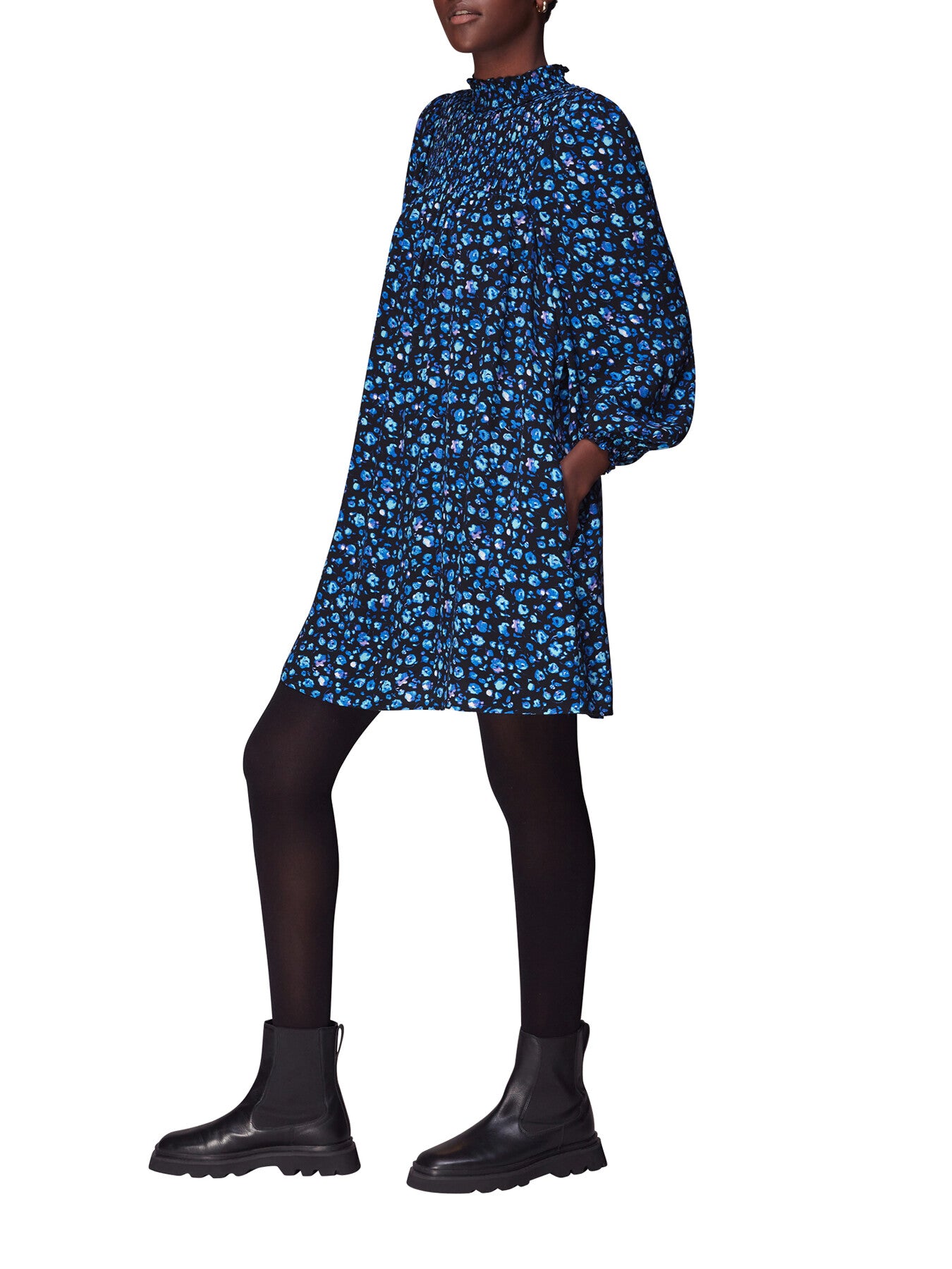 Blurred Floral Trapeze Dress