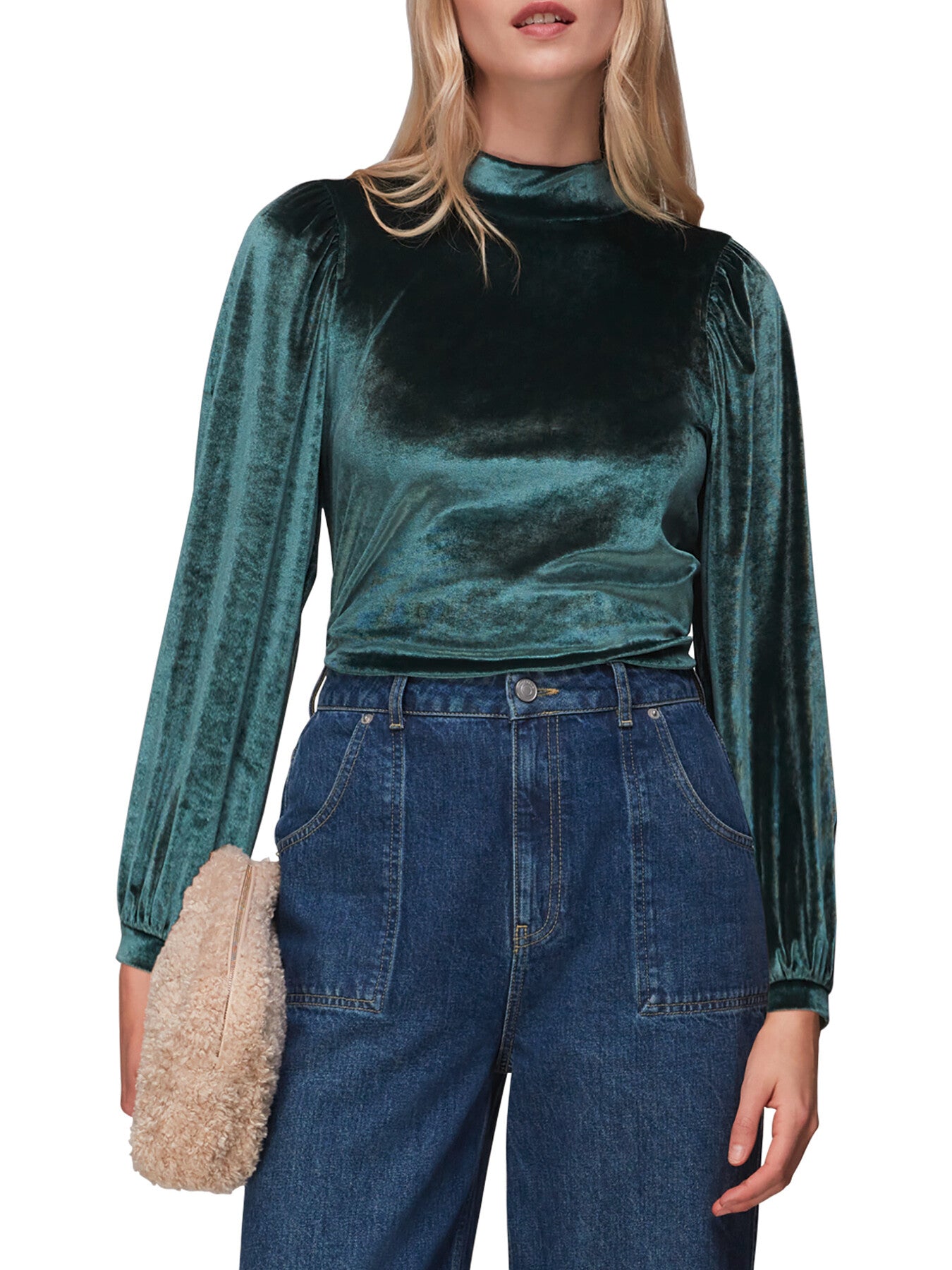 High Neck Velvet Top