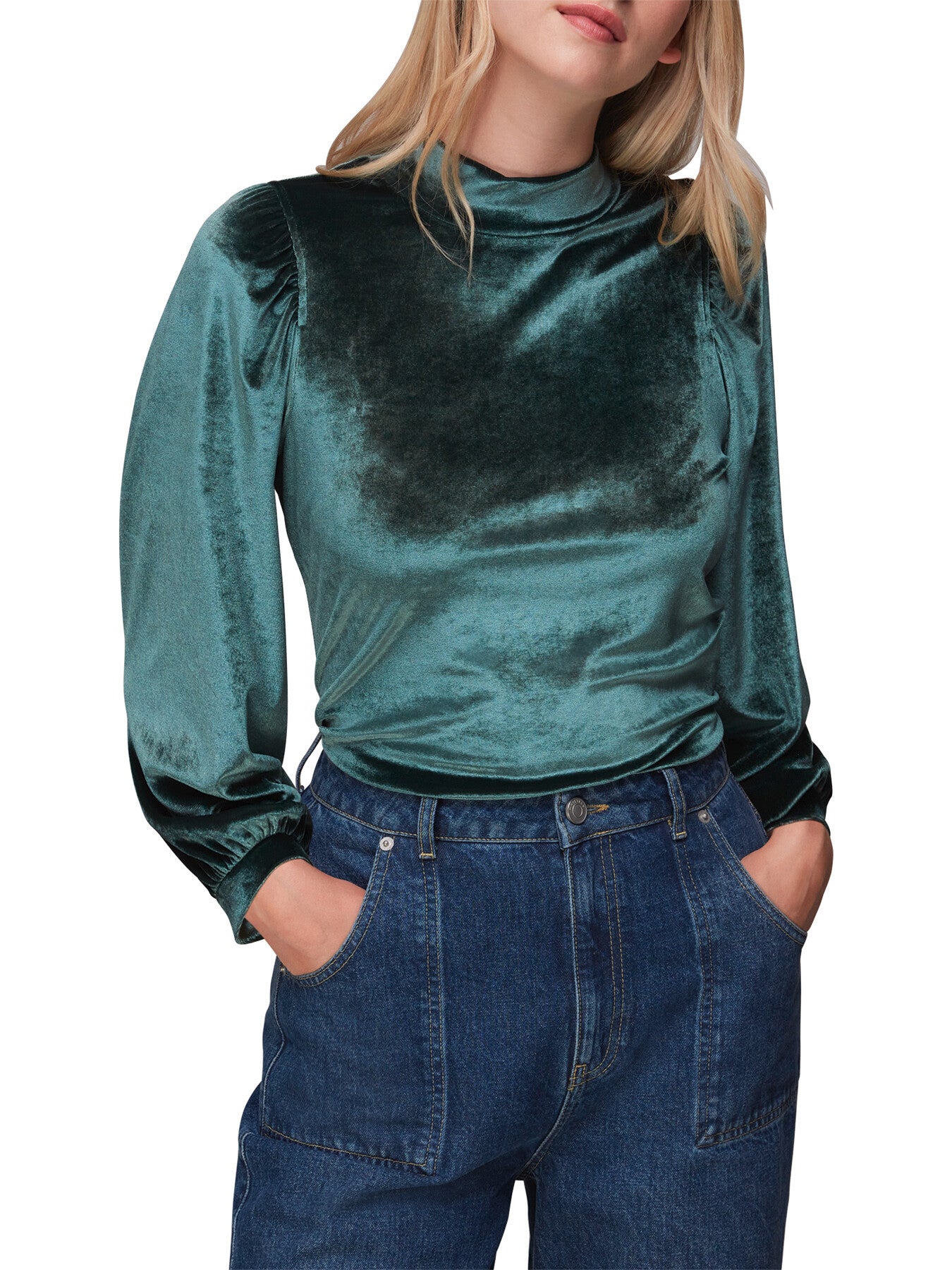 High Neck Velvet Top