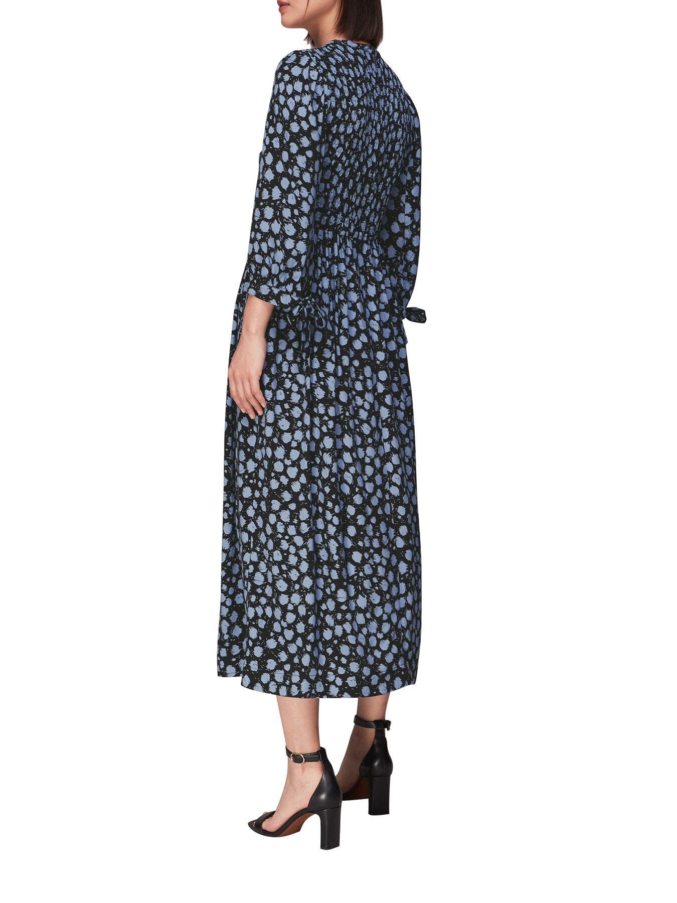 Dalmatian Shirred Midi Dress