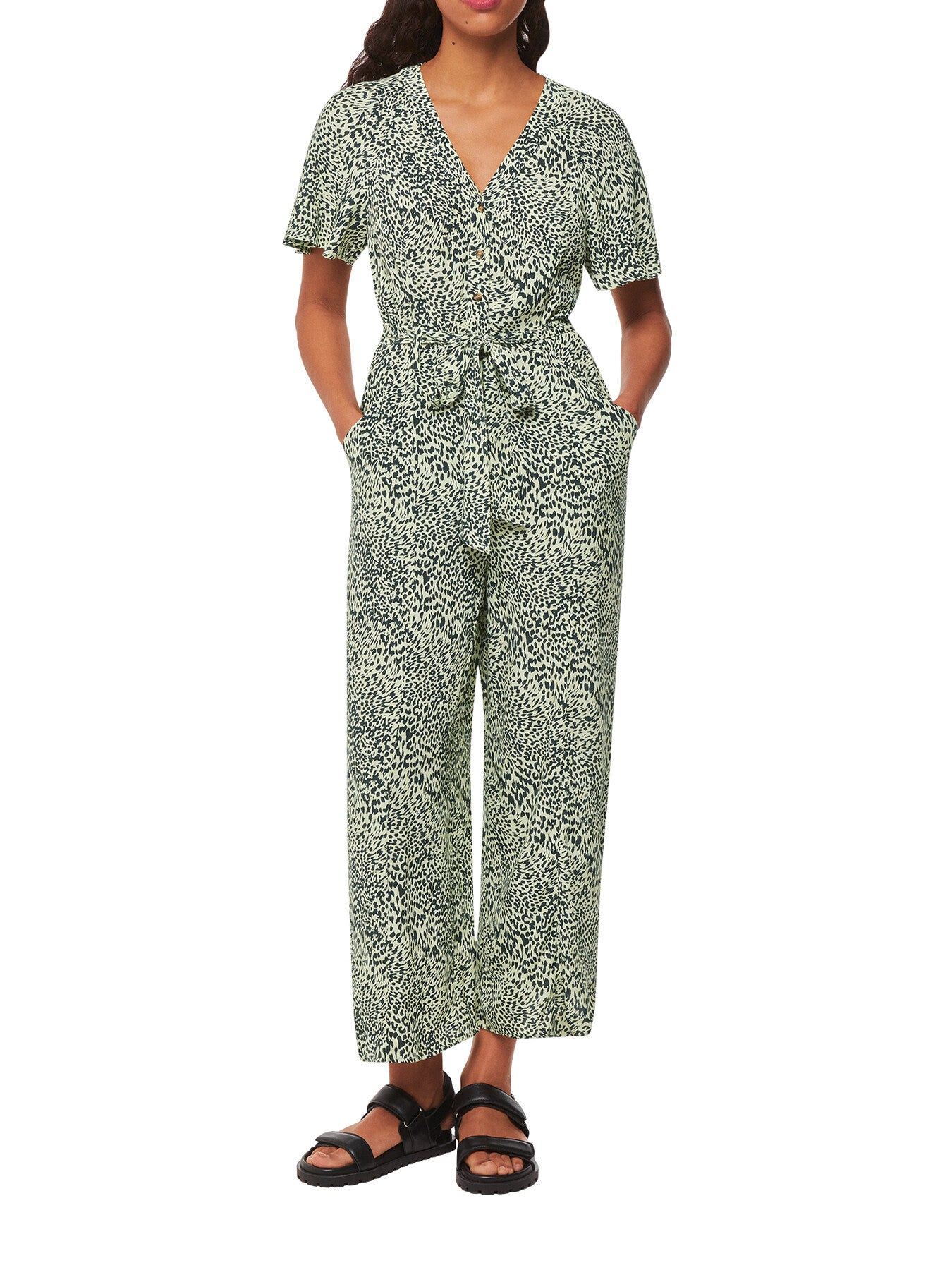 Diagonal Leopard Jumpsuit