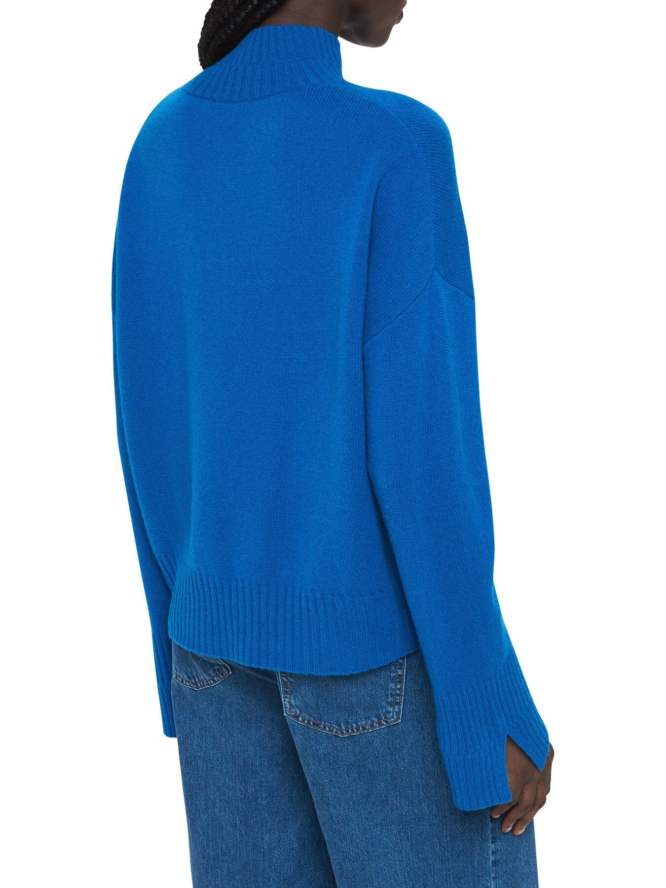 Wool Double Trim Funnel Neck