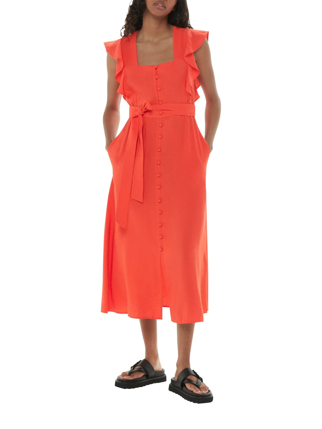 Sophie Frill Sleeve Midi Dress