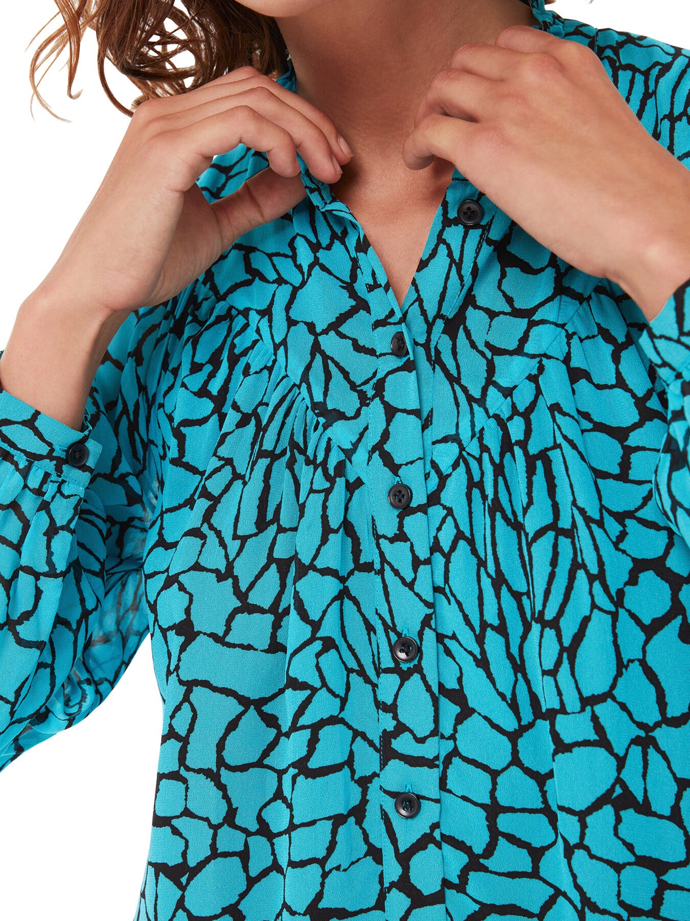 Terrazzo Button Front Blouse