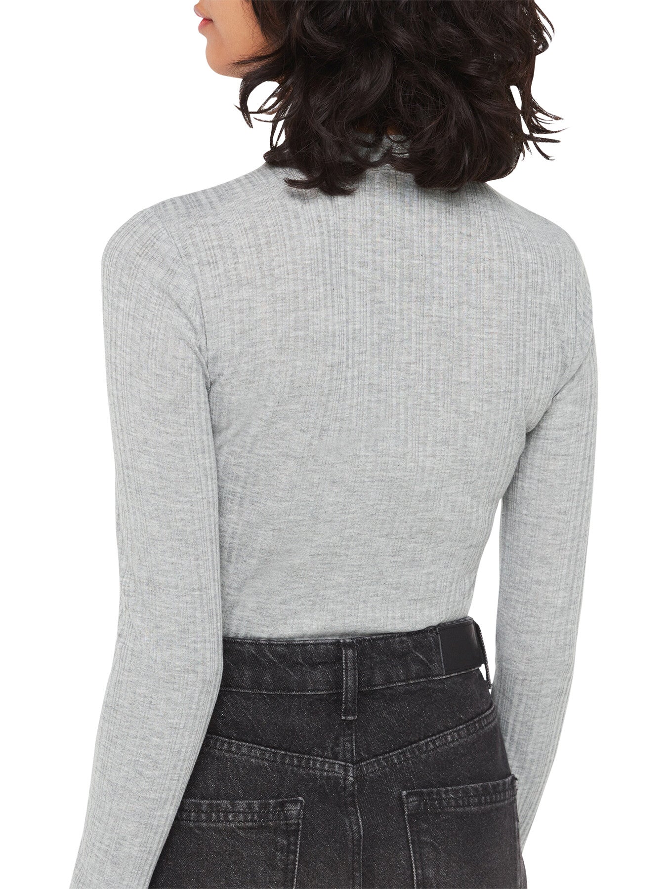 Diagonal Rib Crew Neck Top