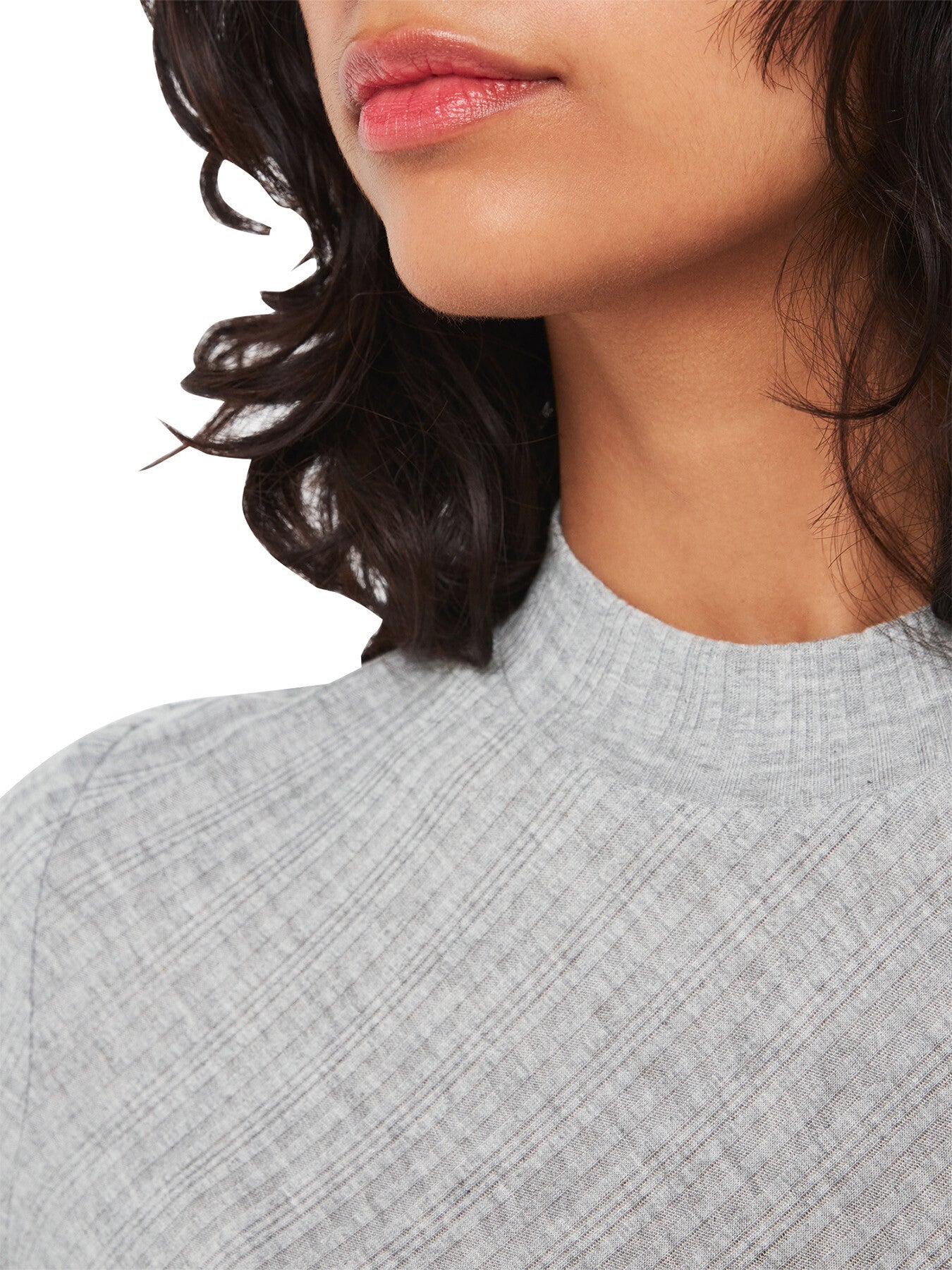 Diagonal Rib Crew Neck Top
