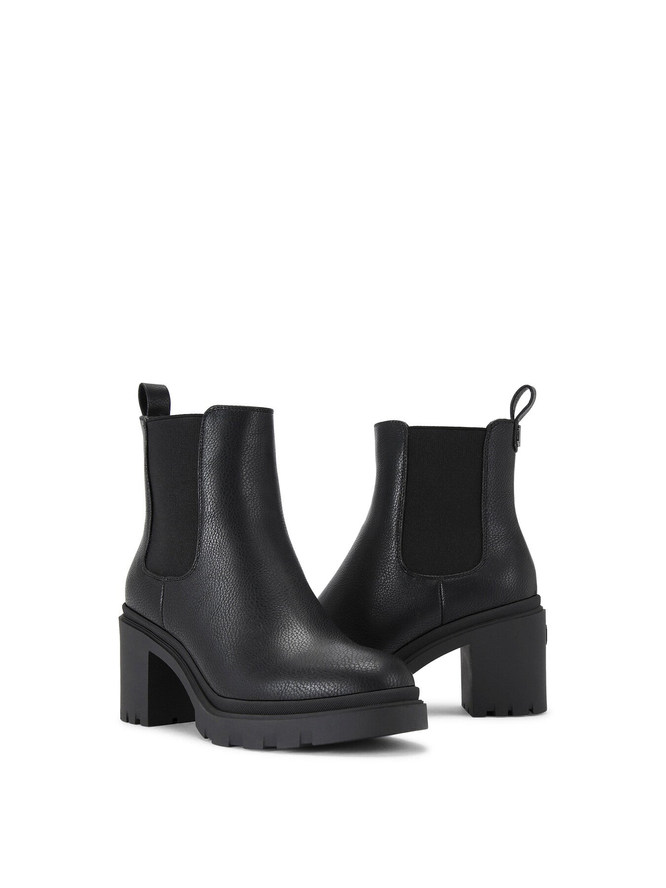 Boulder Heeled Ankle Boots Black