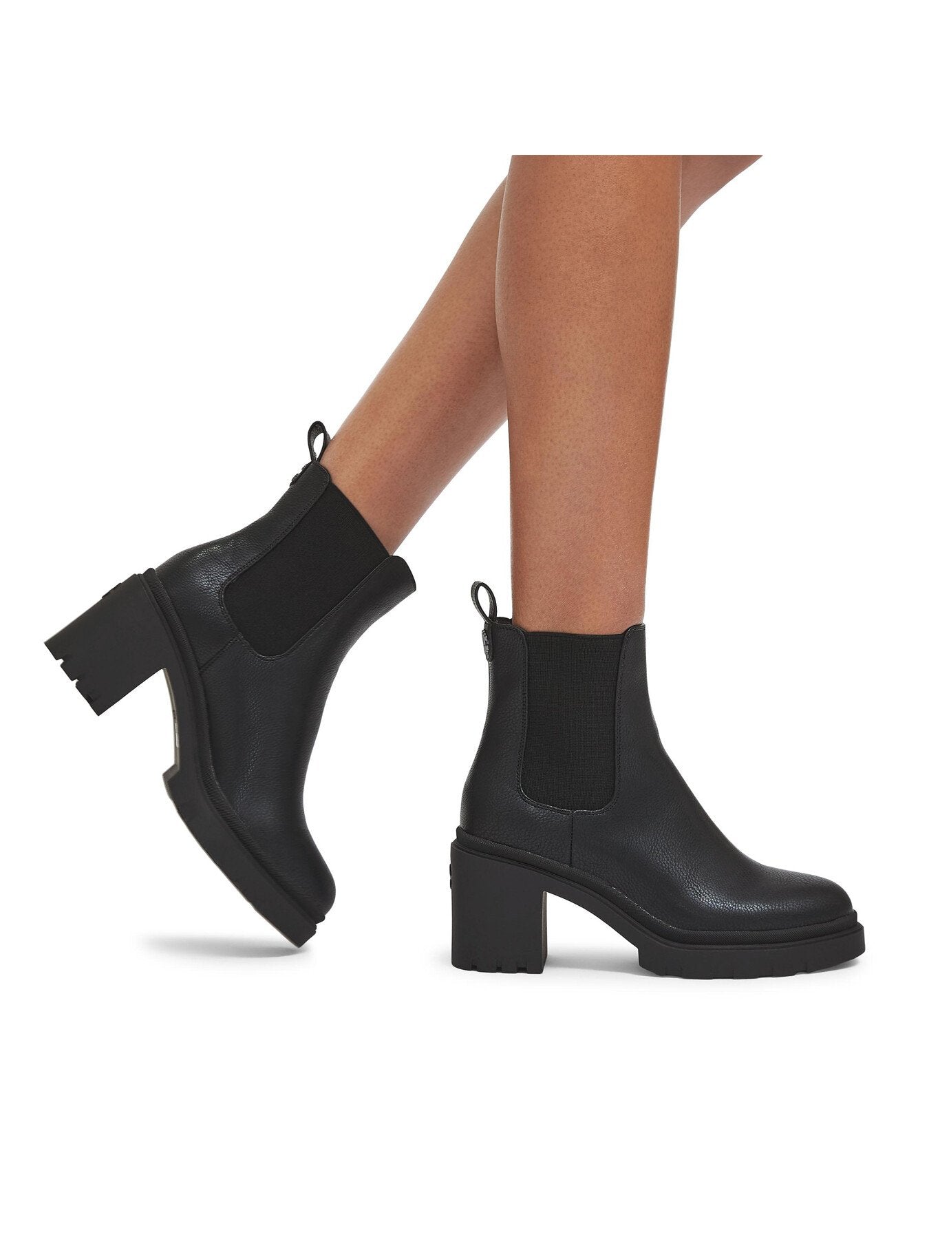 Boulder Heeled Ankle Boots Black