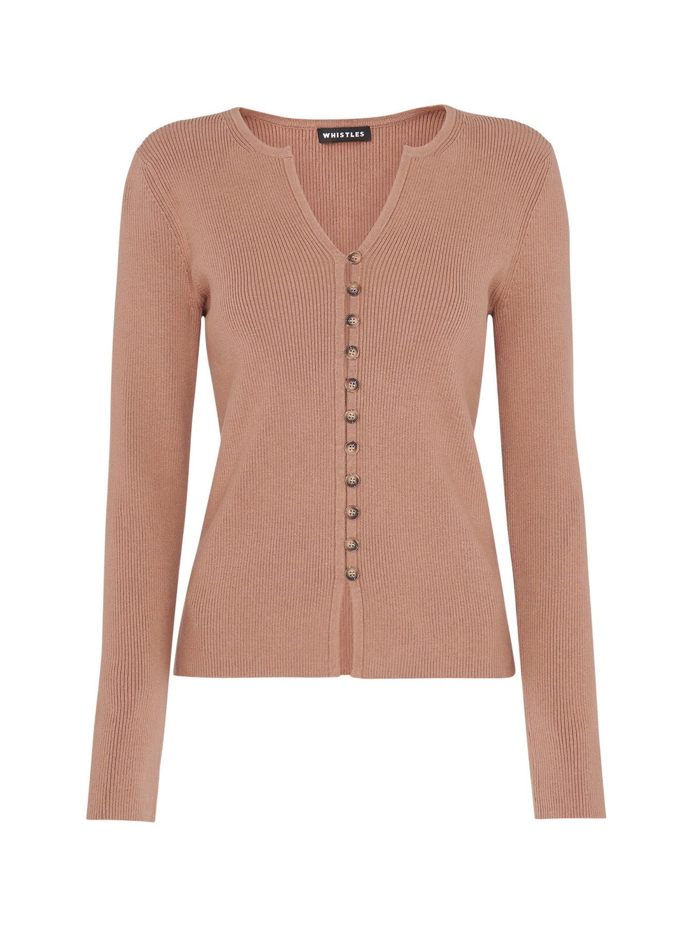 Ribbed Button Through Cardigan