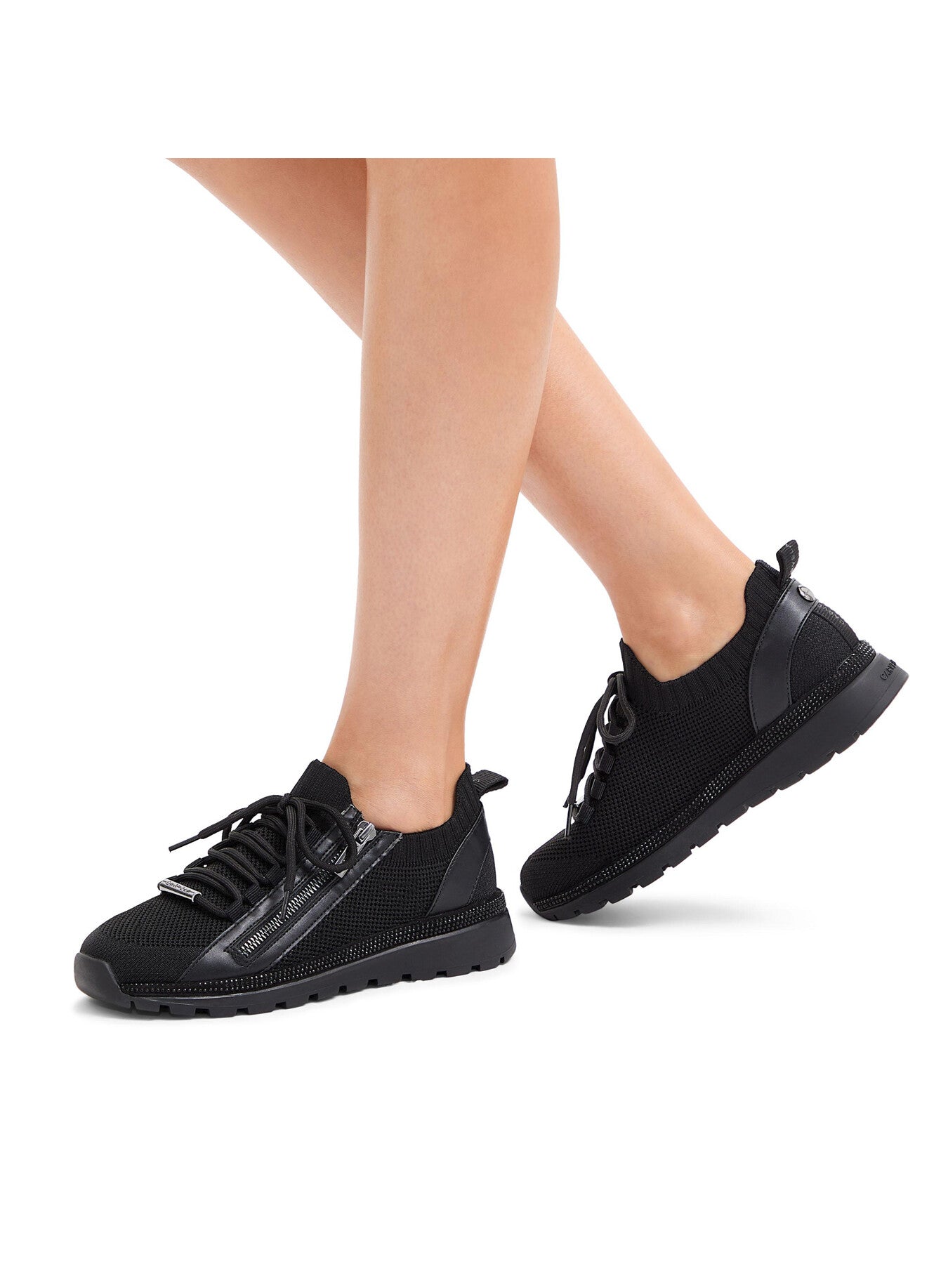 Pace Zip Knit Trainers Black