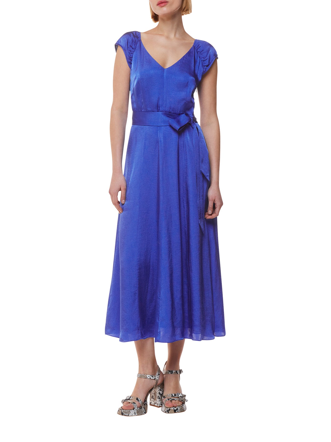 Arie Hammered Satin Midi Dress
