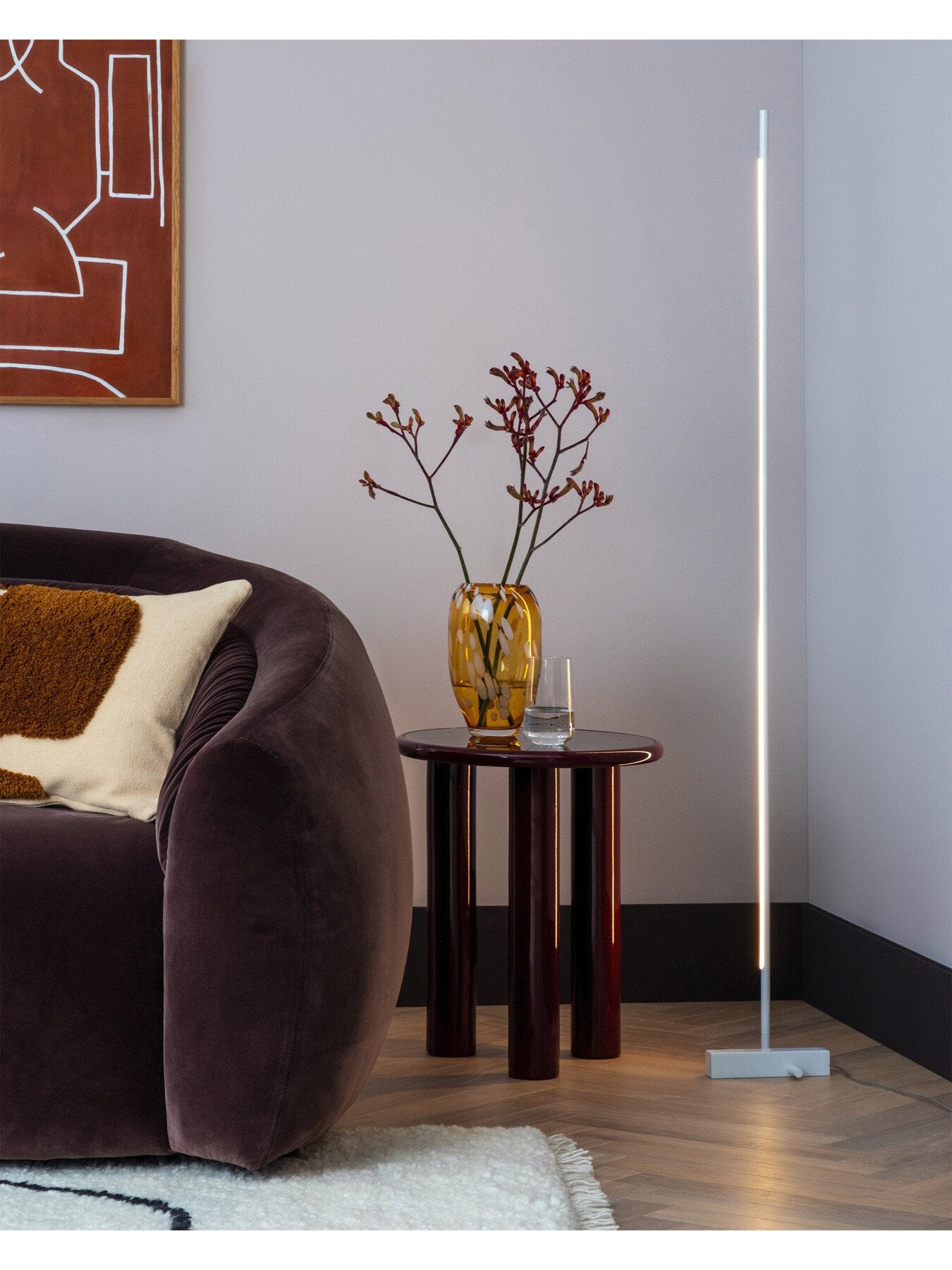 Saber LED Floor Lamp Glossy White