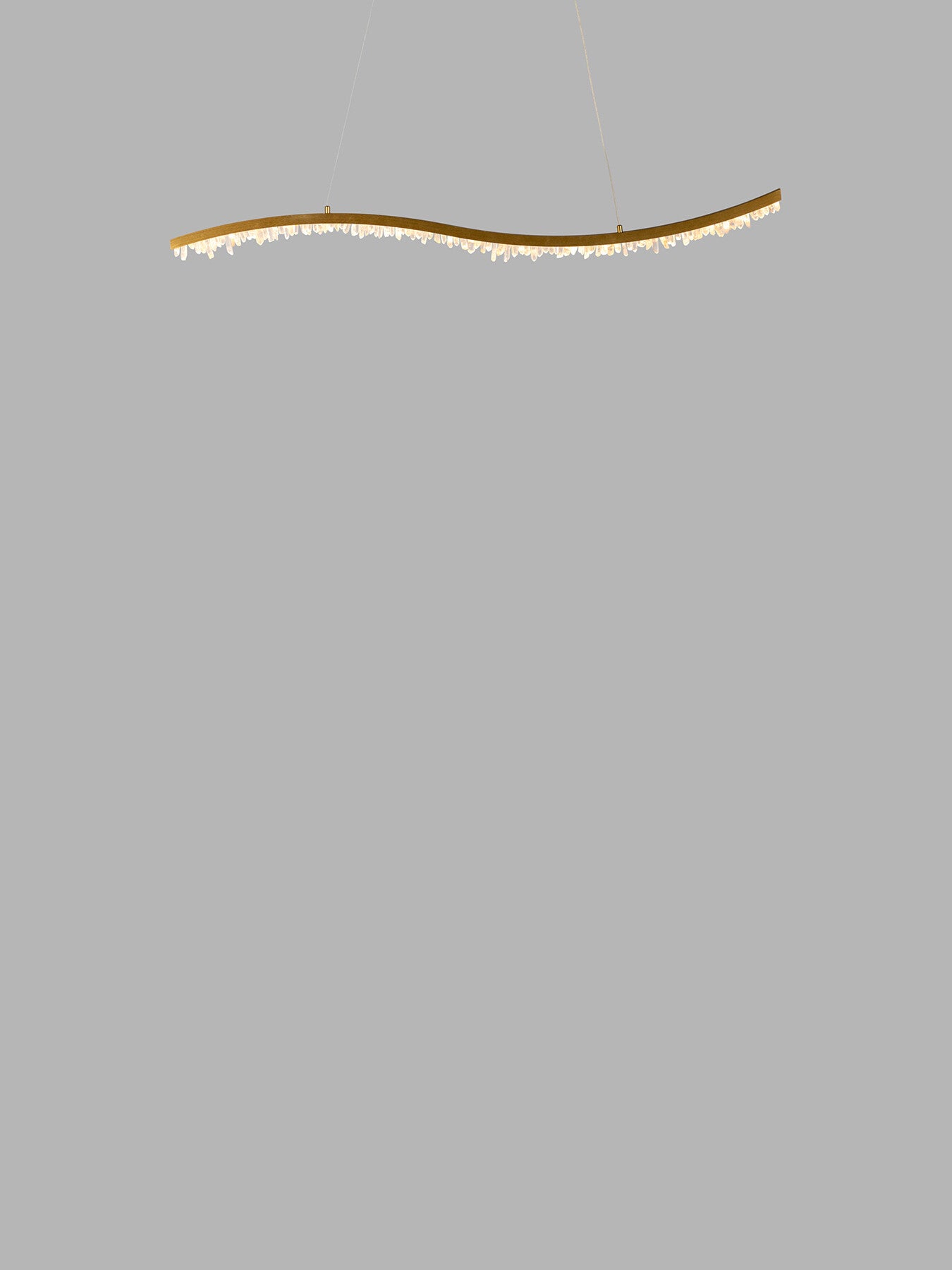 Rock Crystal LED Pendant Brushed Gold