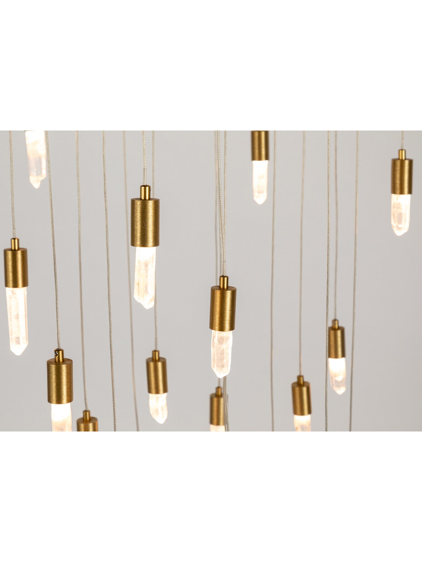Rock Crystal LED Chandelier Brushed Gold