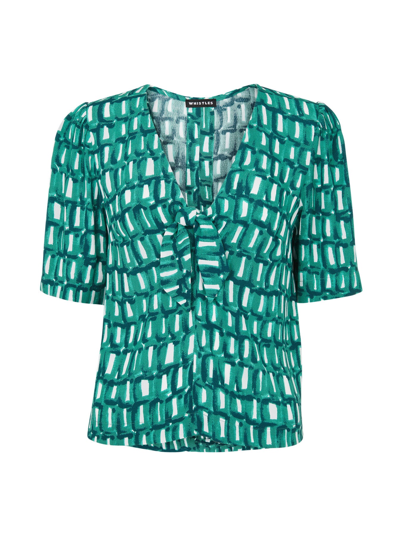 Linked Smudge Tie Front Top