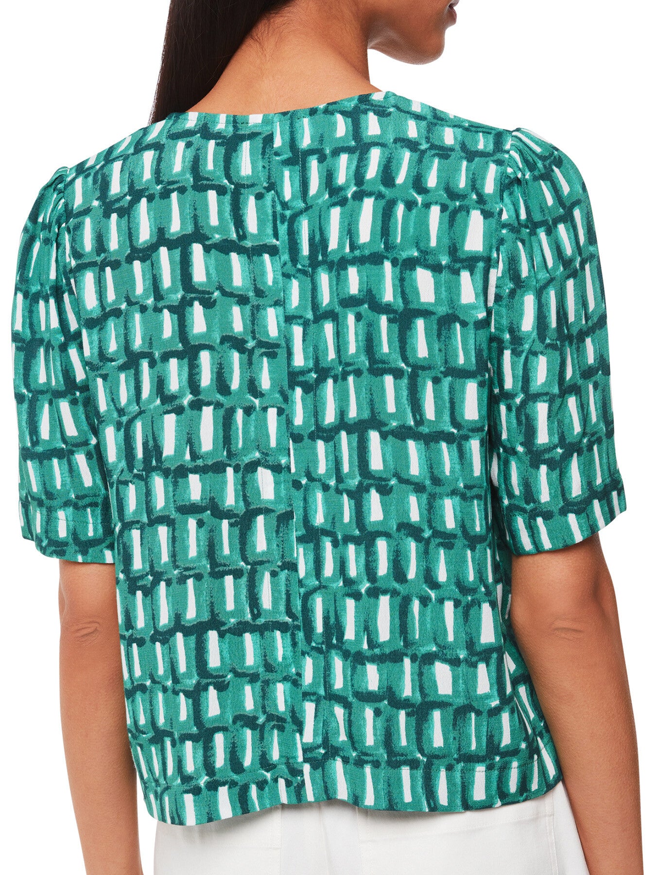 Linked Smudge Tie Front Top