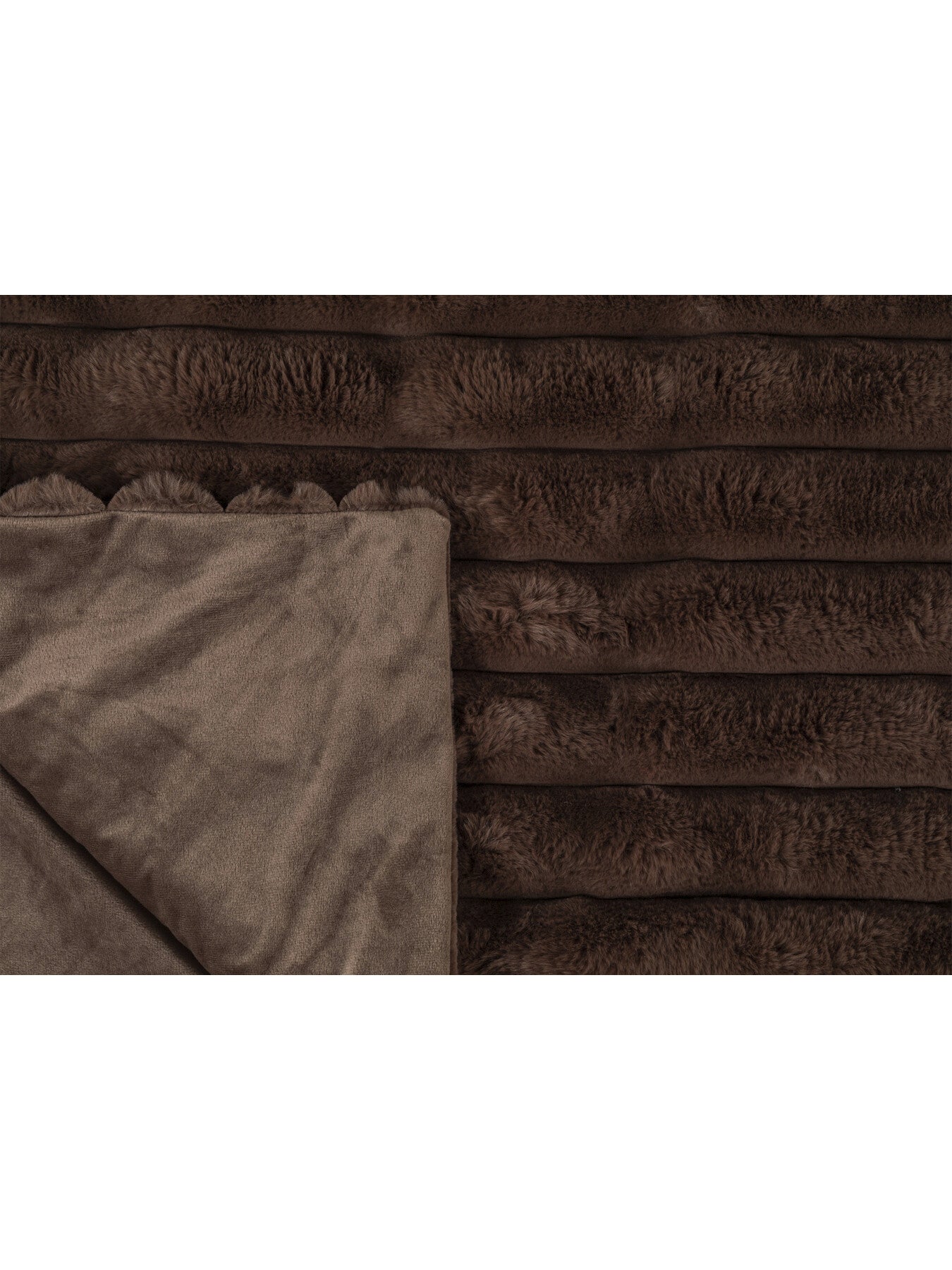 chunky cord faux fur throw mocha 150 x 220